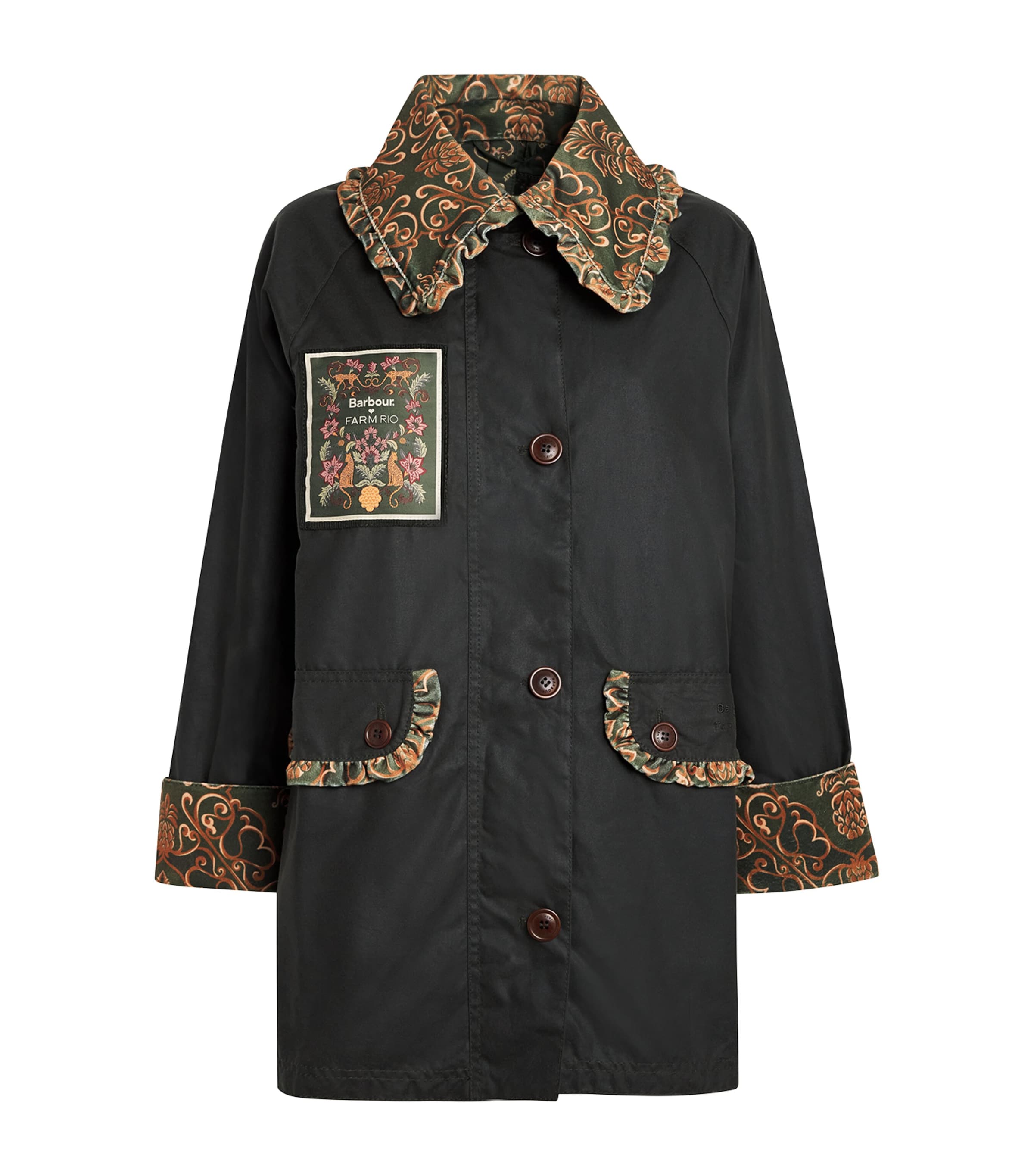 Barbour x FARM Rio Waxed Cotton Maria-Clara Jacket | Women Clothing | Coats & Jackets | Women New In | Womens Clothing | Designers | Barbour