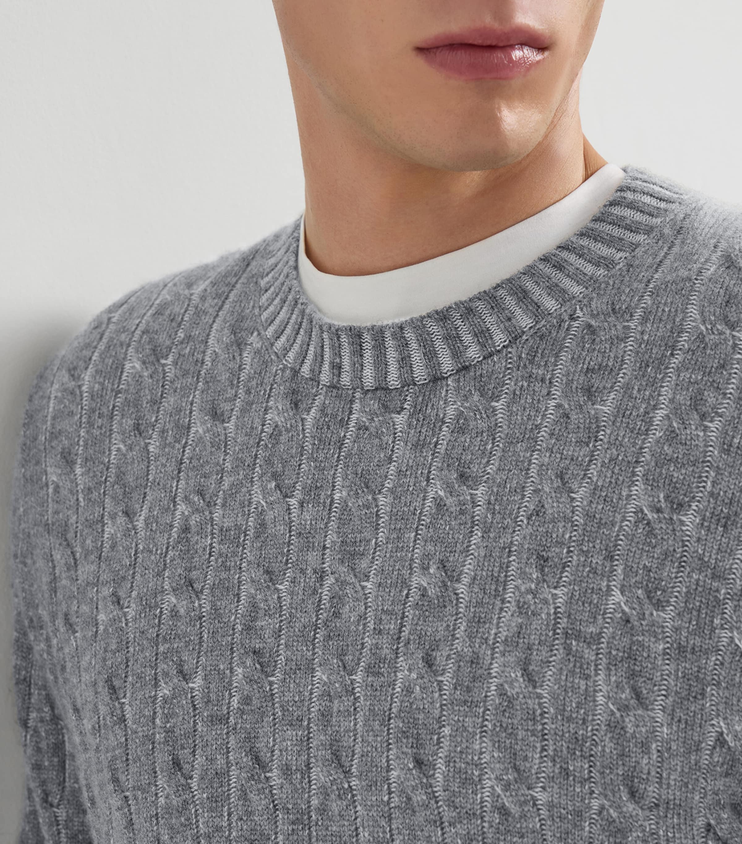 Brunello Cucinelli Mens Cashmere Cable-Knit Sweater Image 6