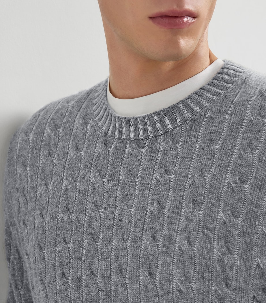 Brunello Cucinelli Mens Cashmere Cable-Knit Sweater Image 6