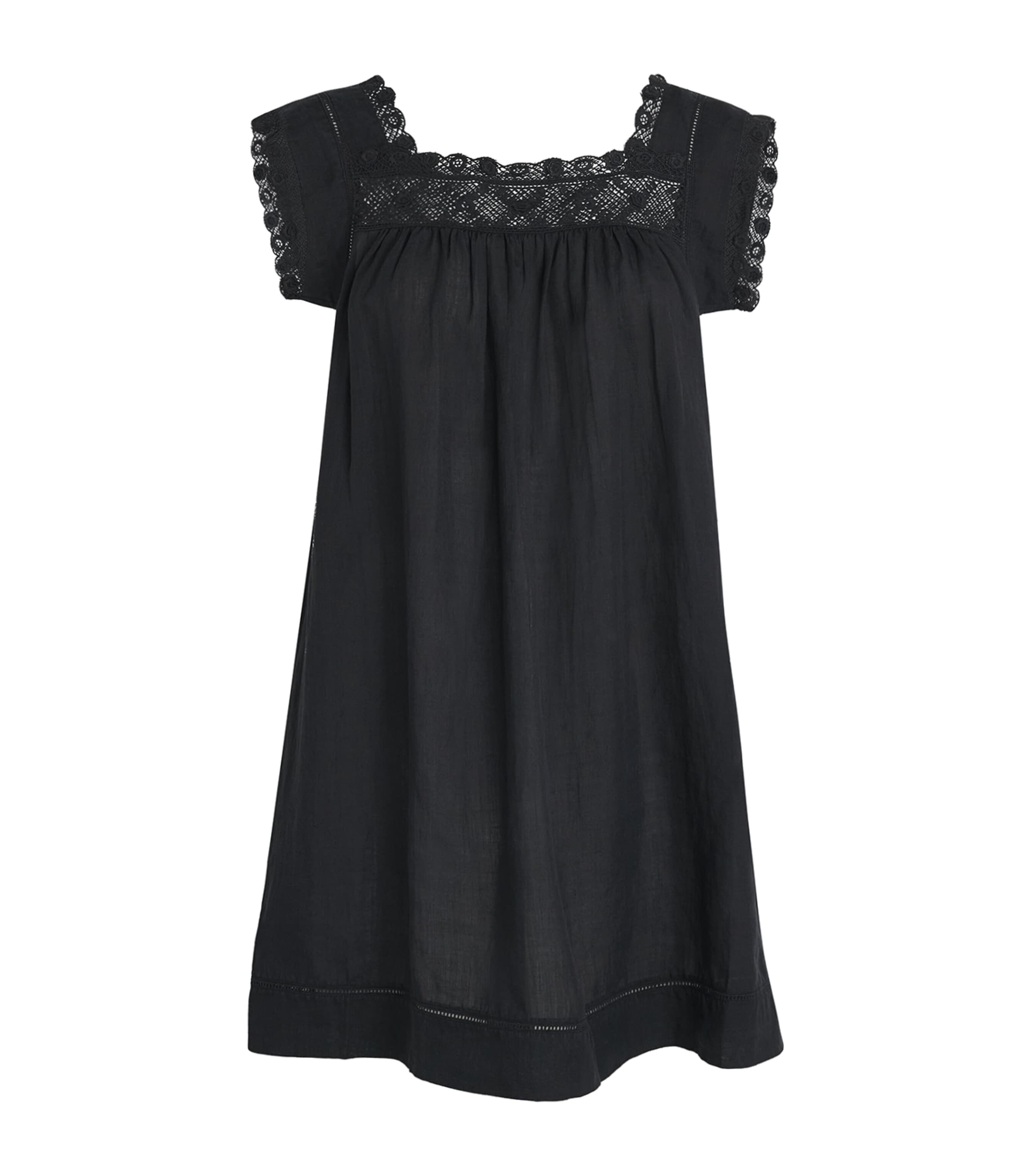 DÔEN Womens Organic Cotton Almadia Mini Dress Black Image 1