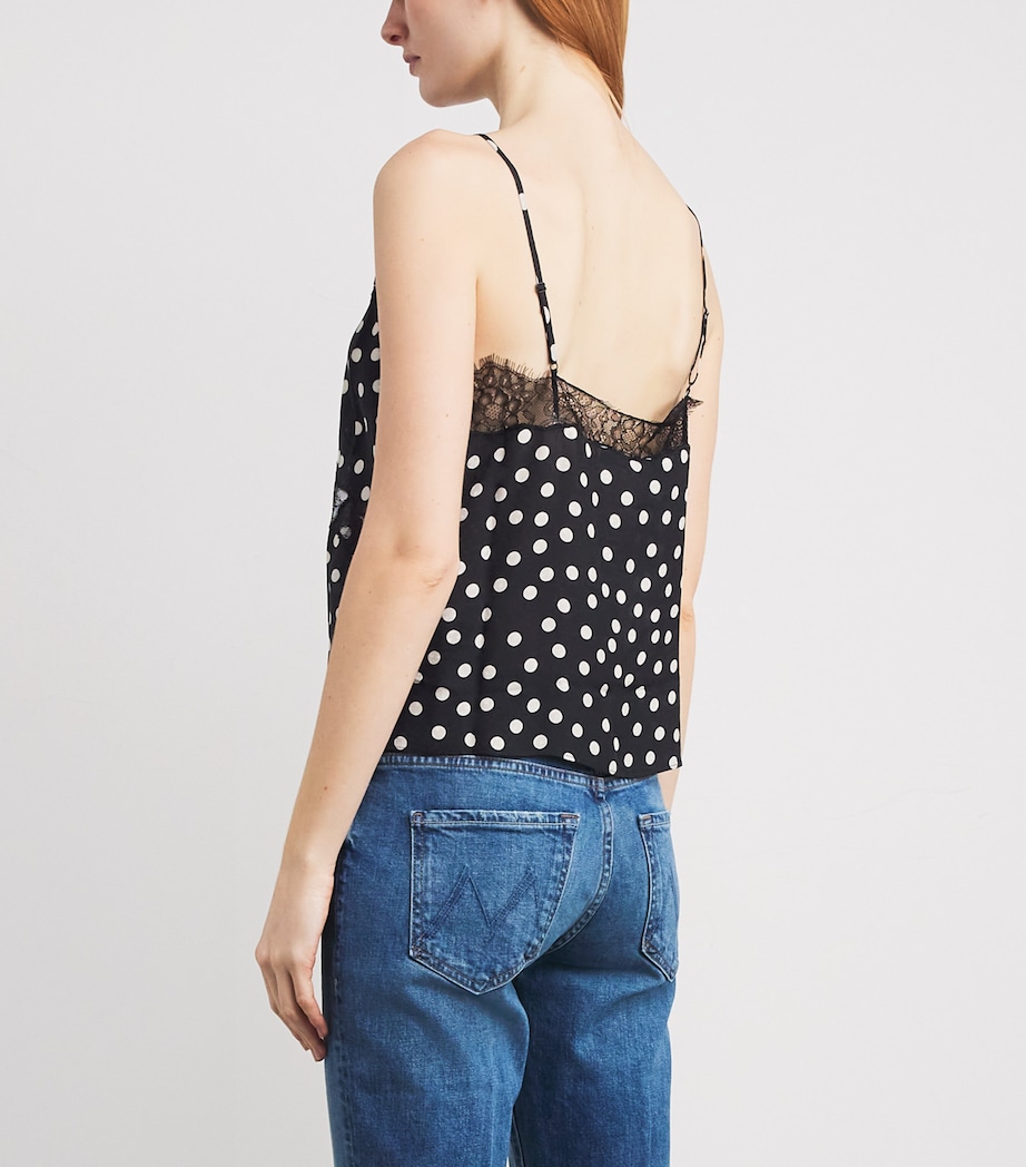 Polka Dot Amelia Cami Top WHITE/BLACK Image 4