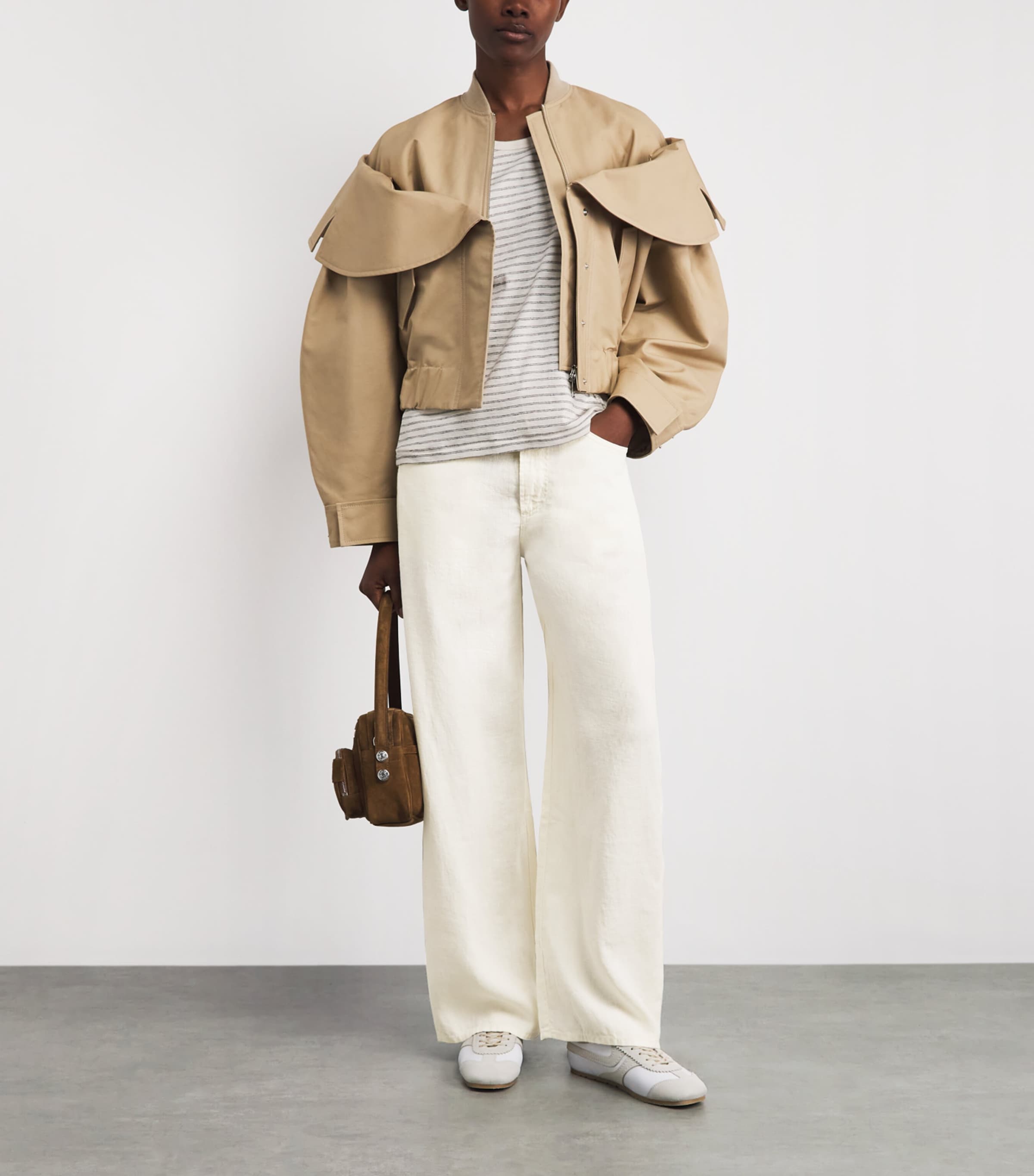 Citizens of Humanity Womens Denim Brynn Drawstring Trousers Vanilla Cream Image 2