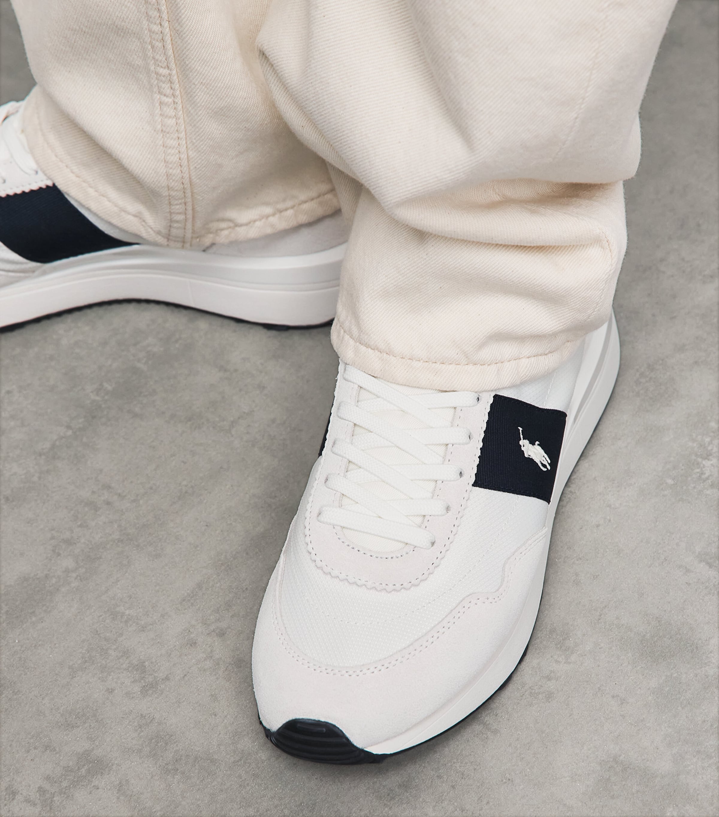 Polo Ralph Lauren Suede Train 89 Sneakers Hntr Nvy/dckwash Wht Image 2