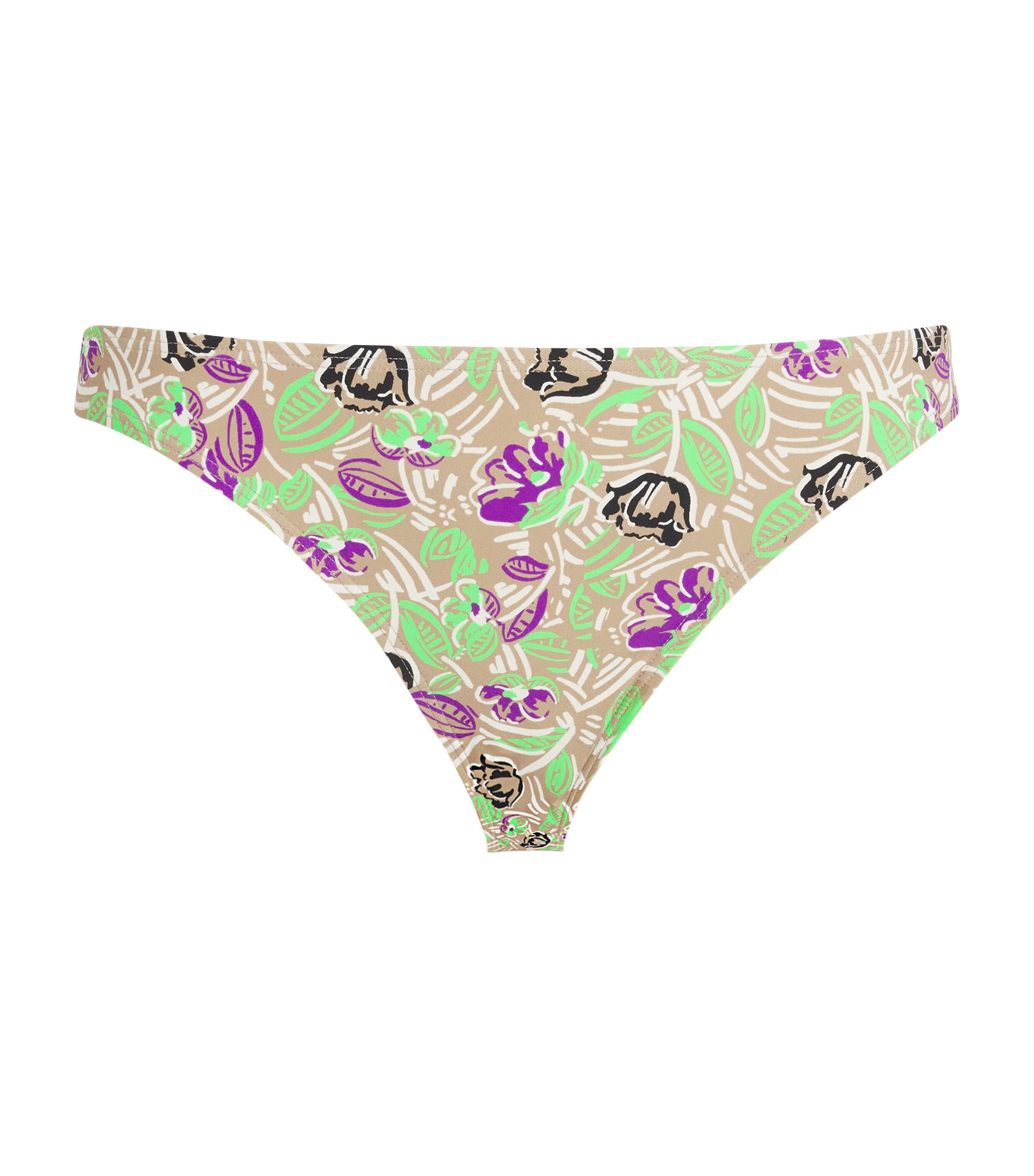 Tory Burch Floral Print Bikini Bottoms In Green