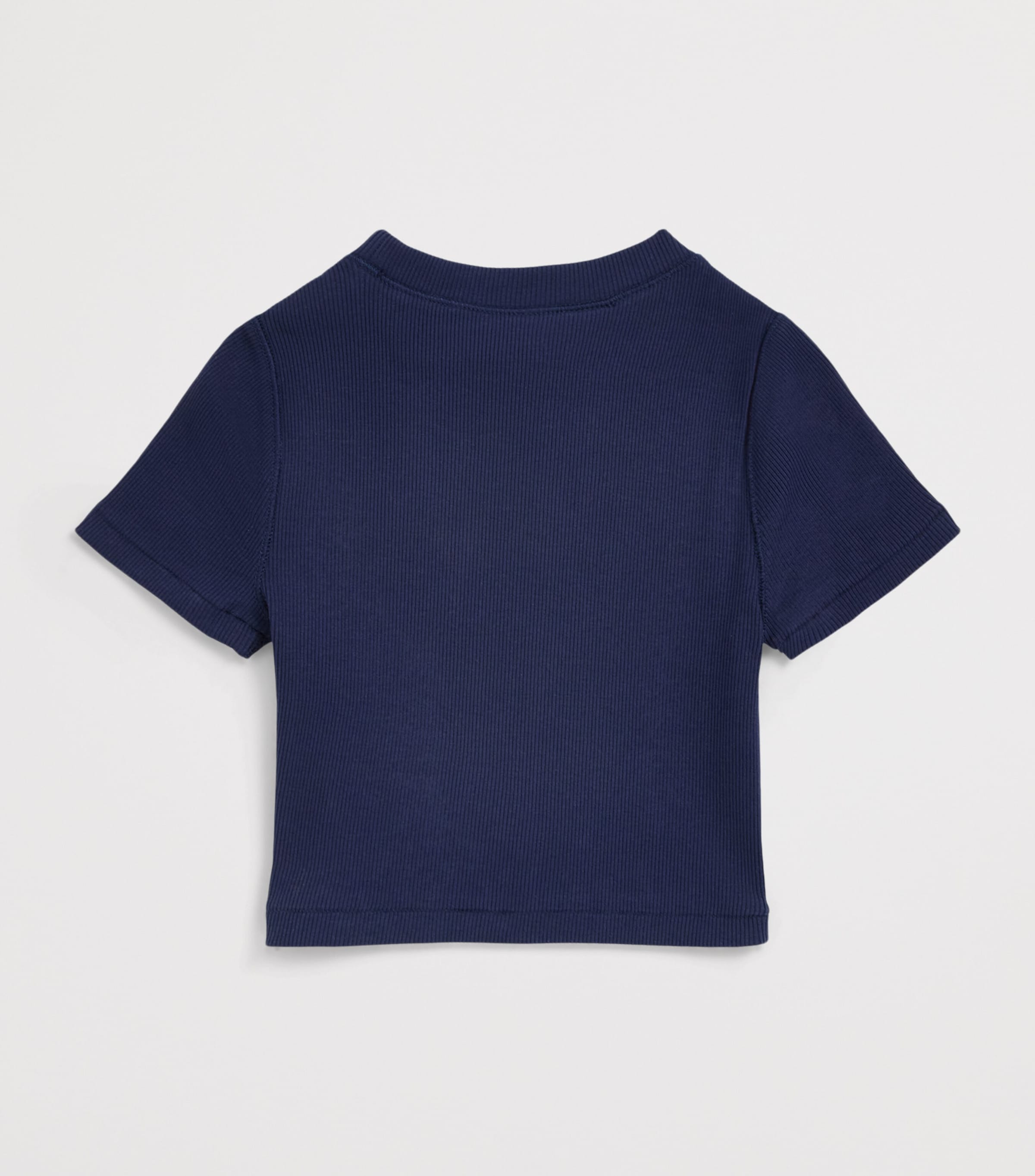 Ralph Lauren Kids Ribbed Boxy T-Shirt (6-14 Years) Refined Navy Image 2