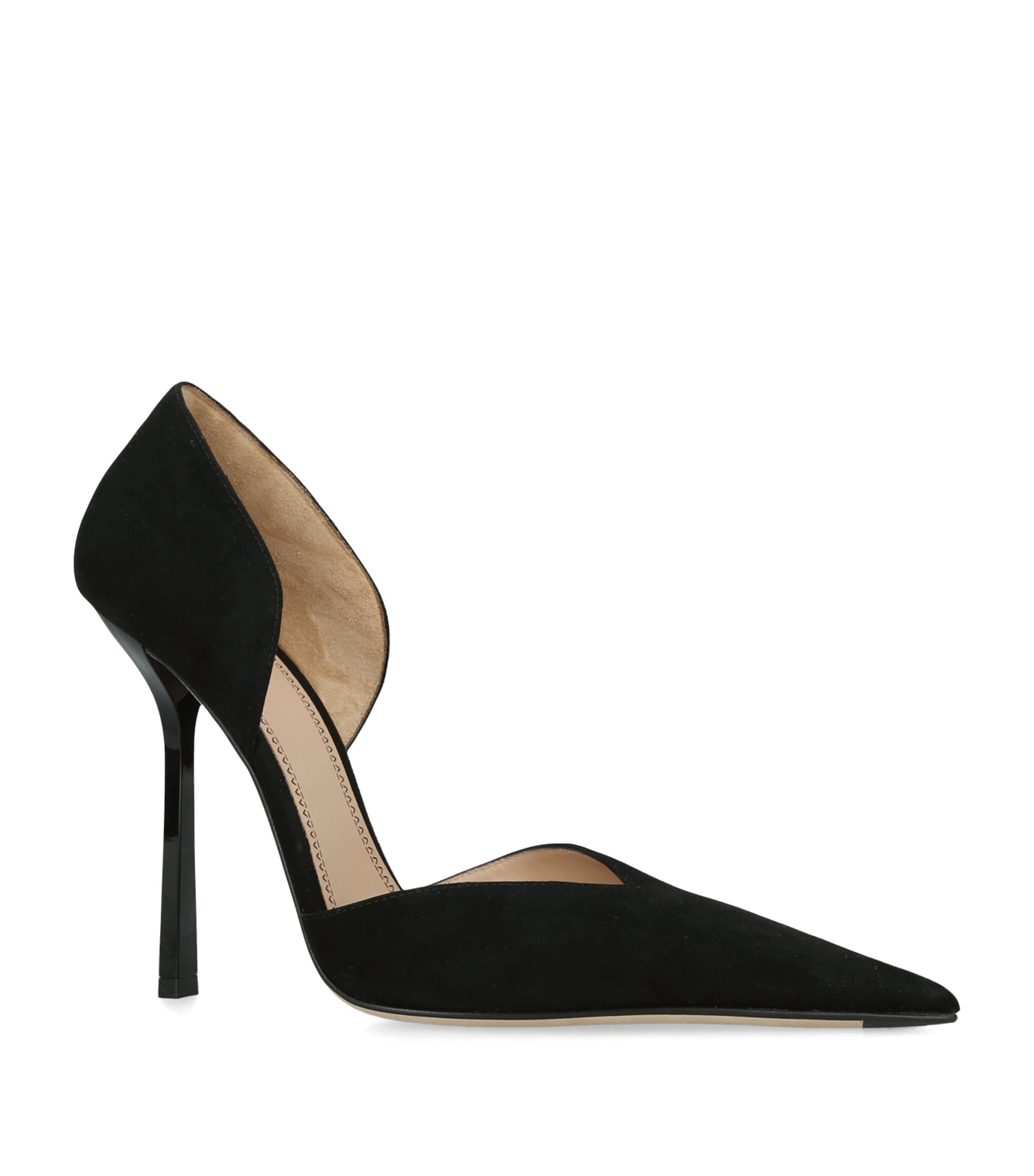 Victoria Beckham Suede Angle D'Orsay Pumps 115 Black Image 2