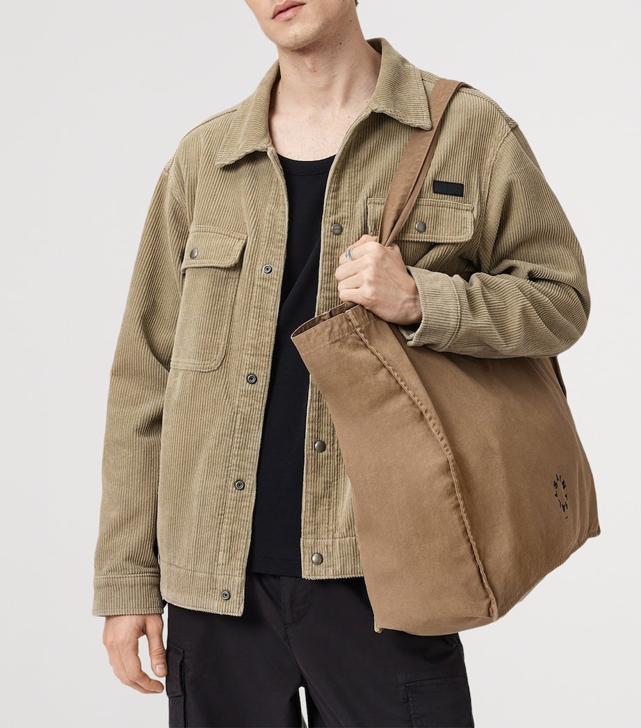 Large Cotton Haven Tote Bag PINE BARK BROWN Image 6