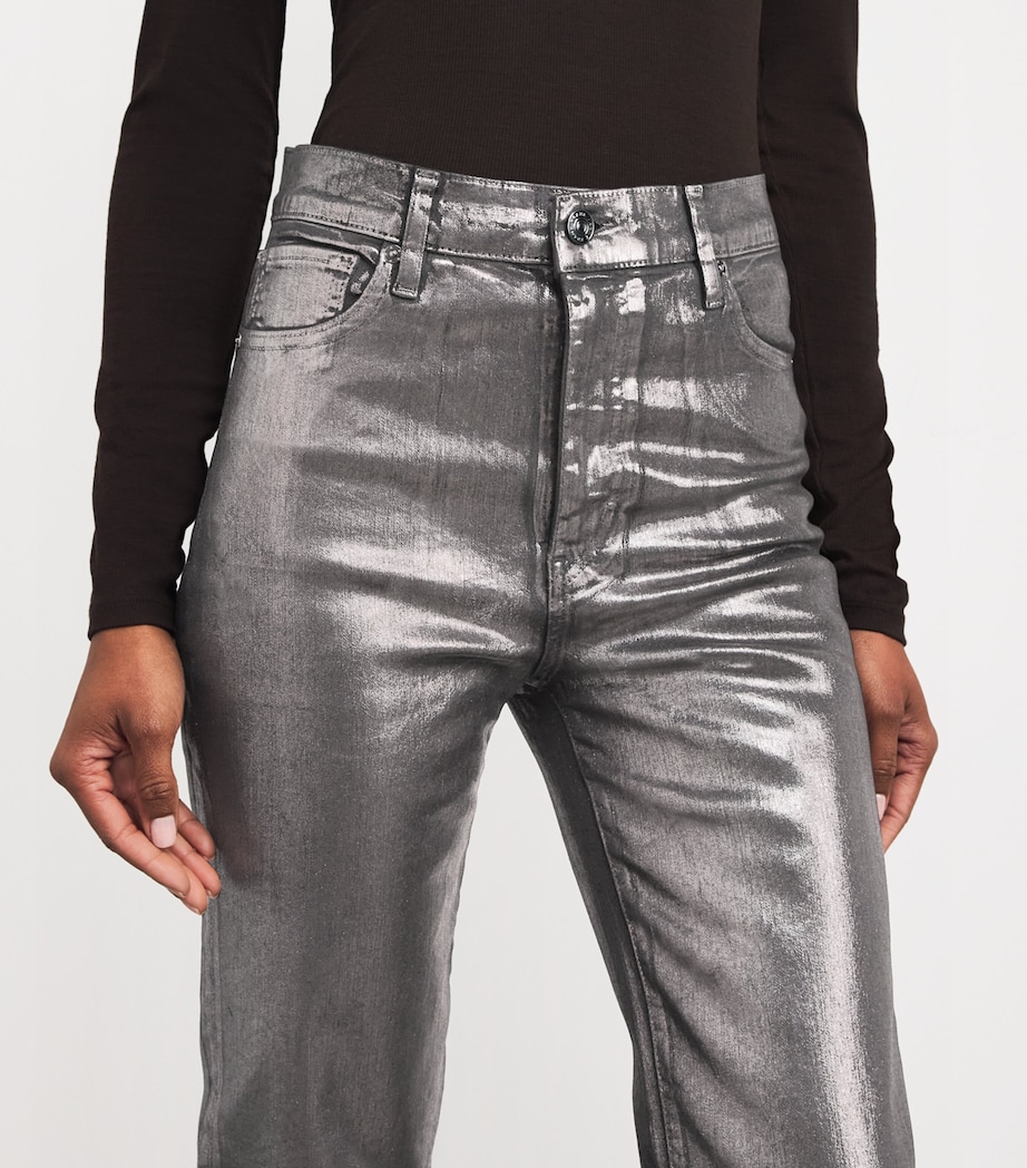 Coated Le Sleek Straight Jeans GUNMETAL CHROME Image 6