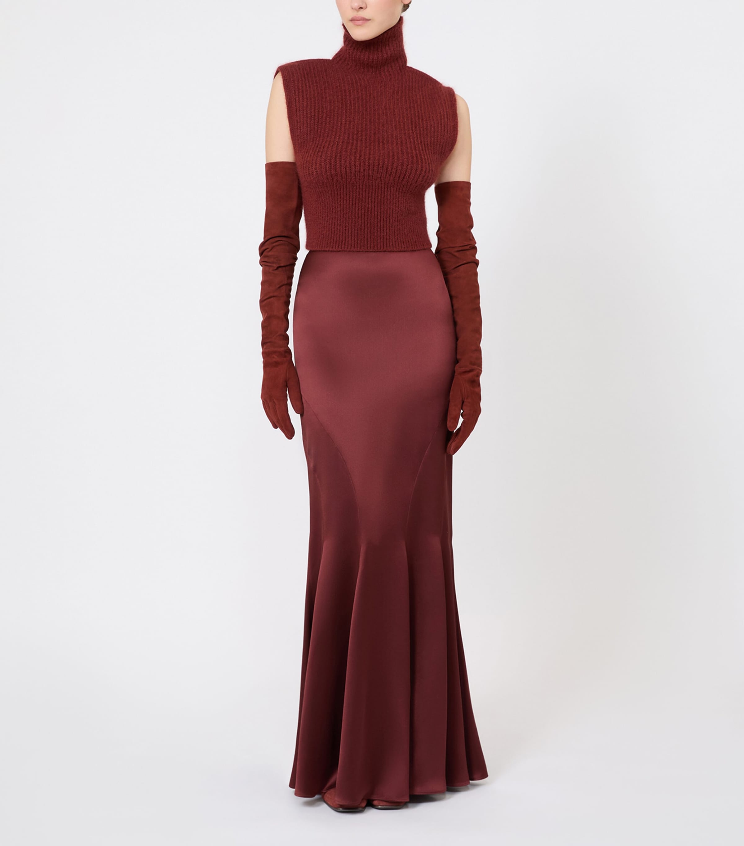 Max Mara Womens Wool-Blend Backless Tank Sweater Brown Bordeaux Image 5