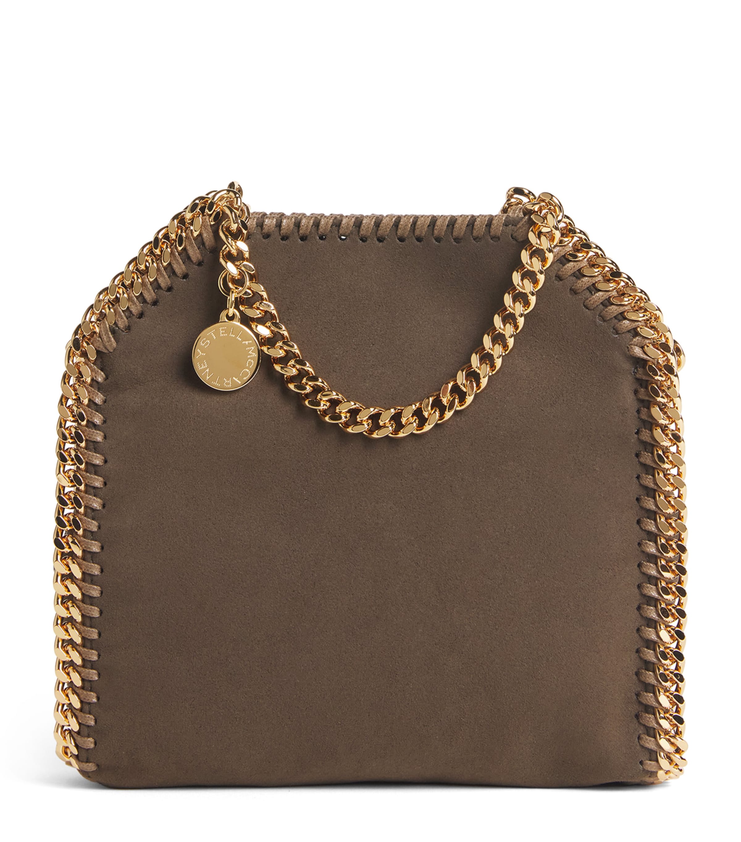 Stella Mccartney Tiny Faux Suede Fallabella Tote Bag In Brown
