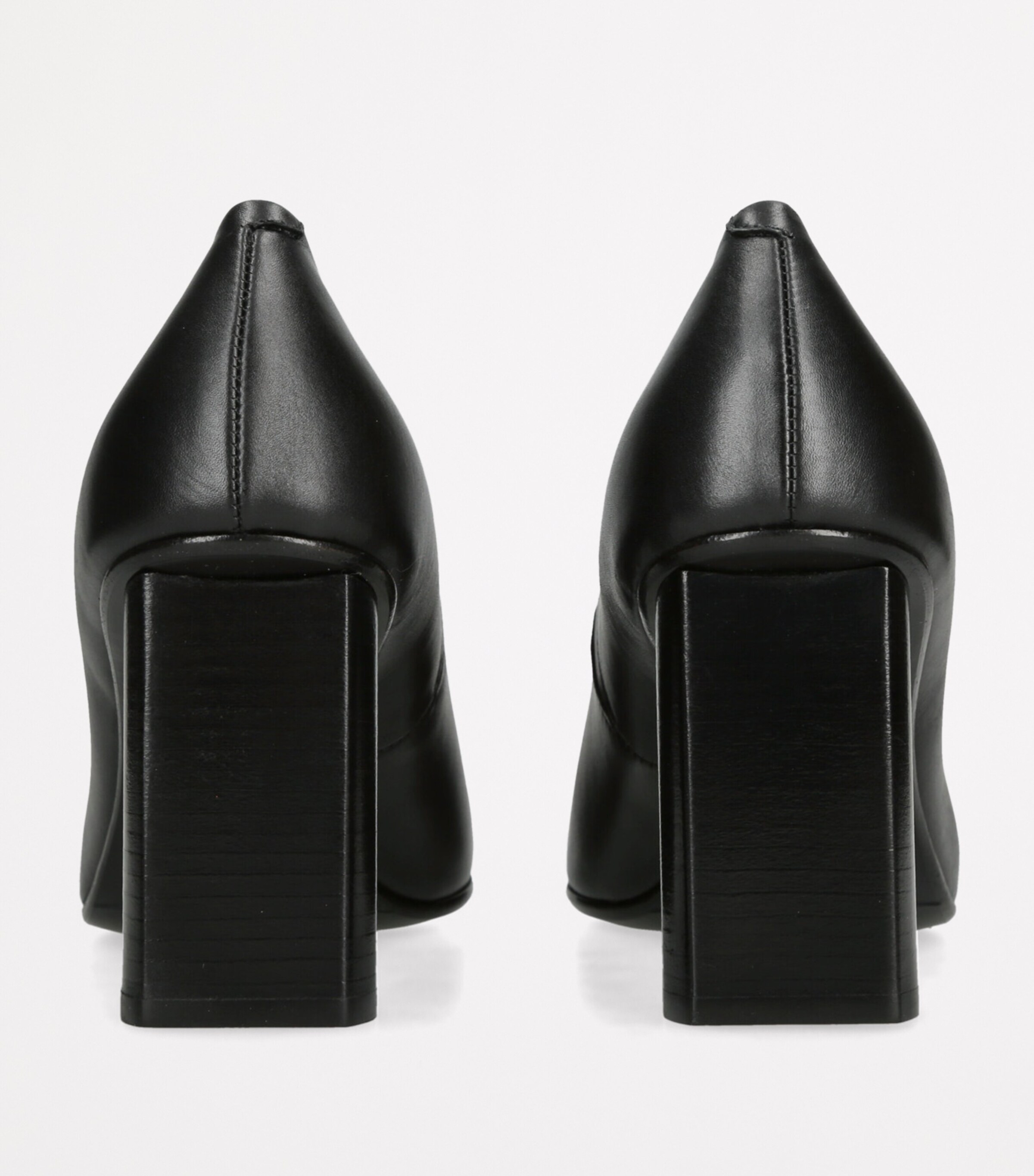 Leather Round-Toe Pumps 85 BLACK Image 2