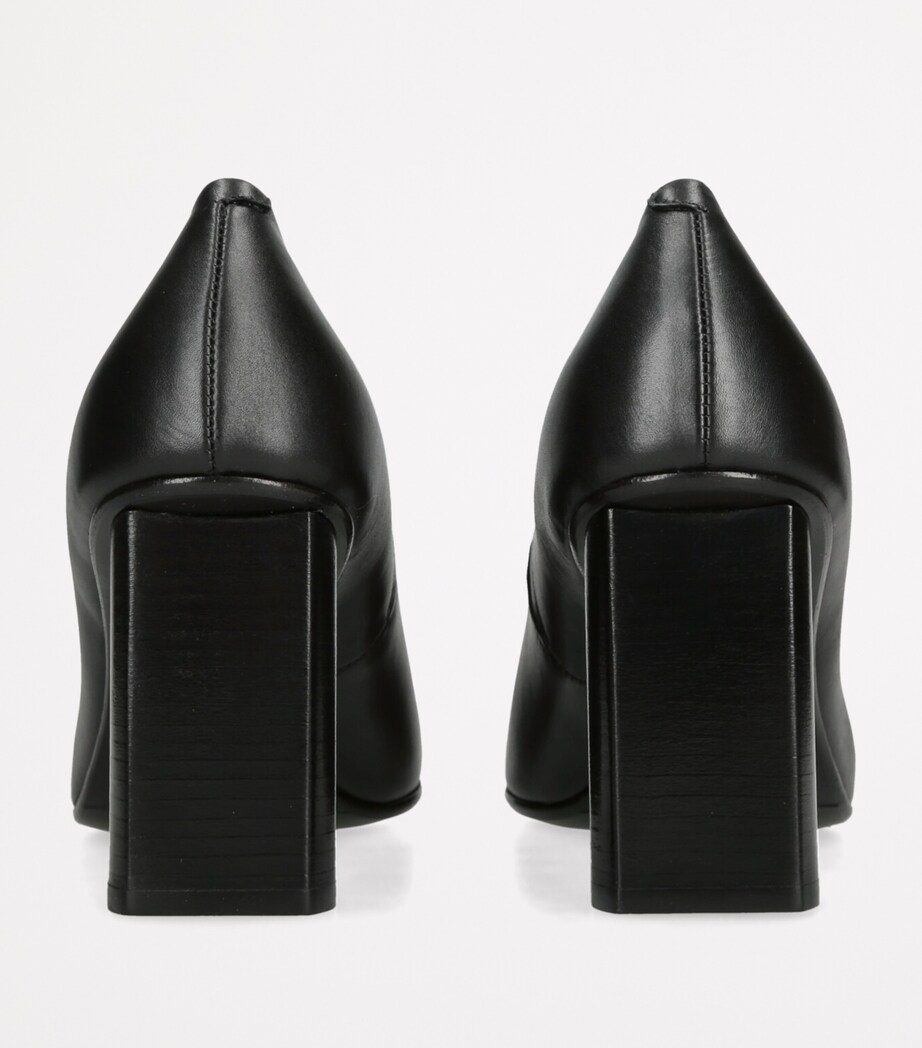 Leather Round-Toe Pumps 85 BLACK Image 2