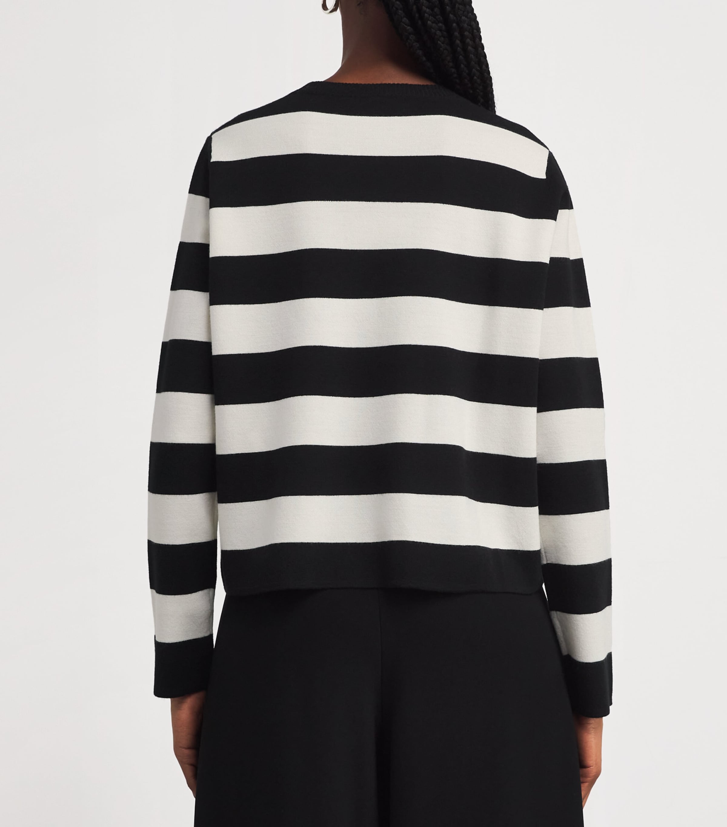 Virgin Wool Stripe 1951 Sweater WHITE BLACK Image 4