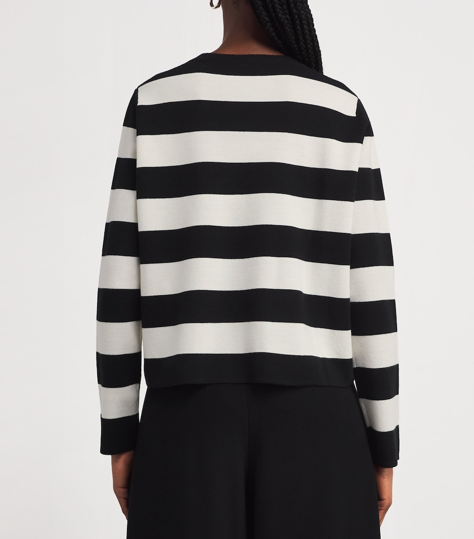 Virgin Wool Stripe 1951 Sweater WHITE BLACK Image 4