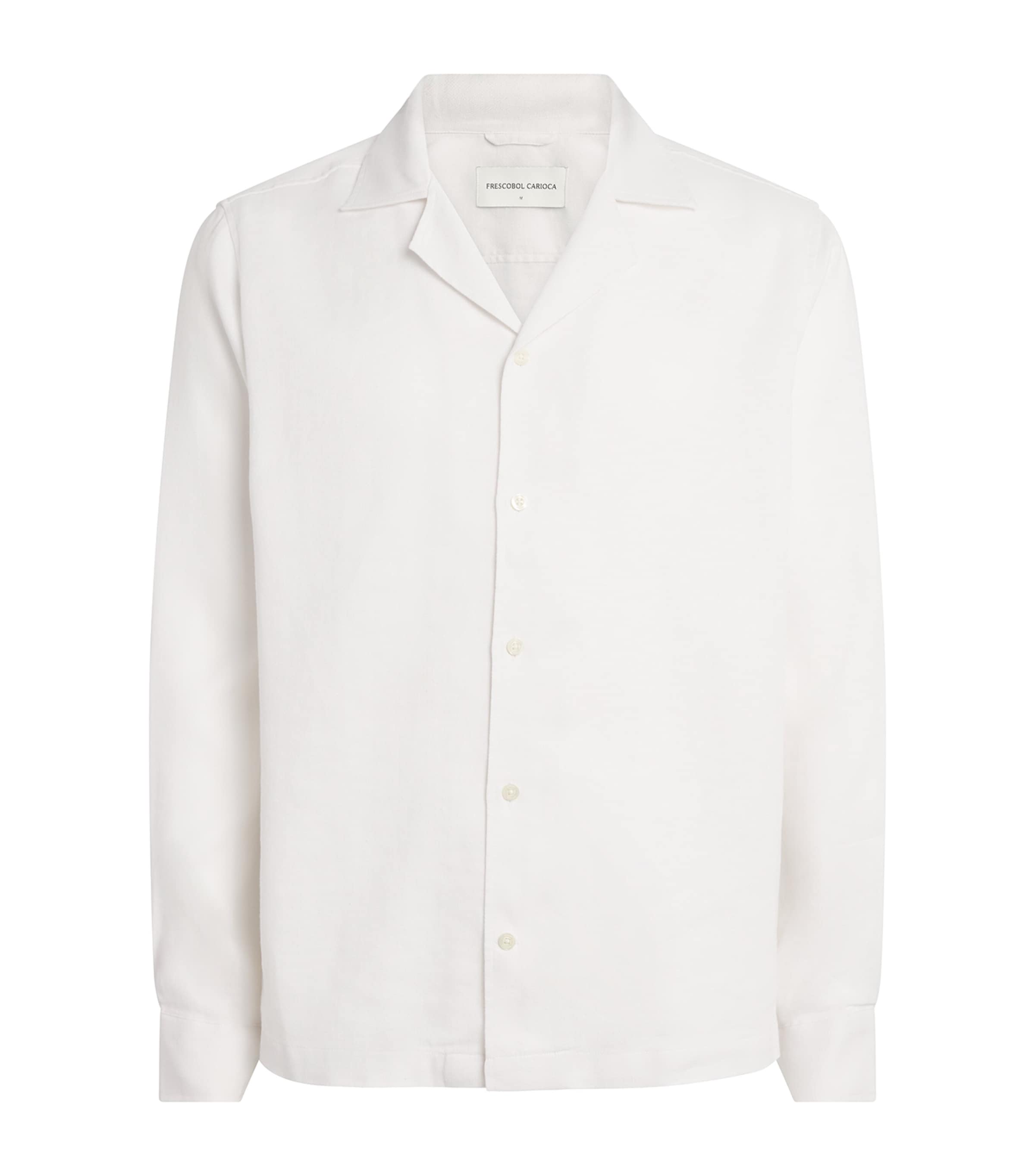 Frescobol Carioca Cotton-Linen Safra Shirt White