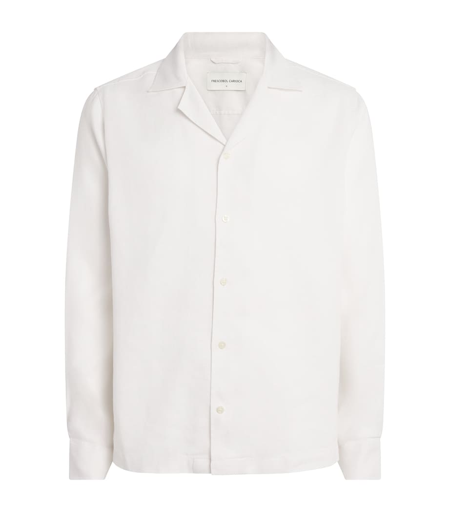 Frescobol Carioca Mens Cotton-Linen Safra Shirt White Image 1