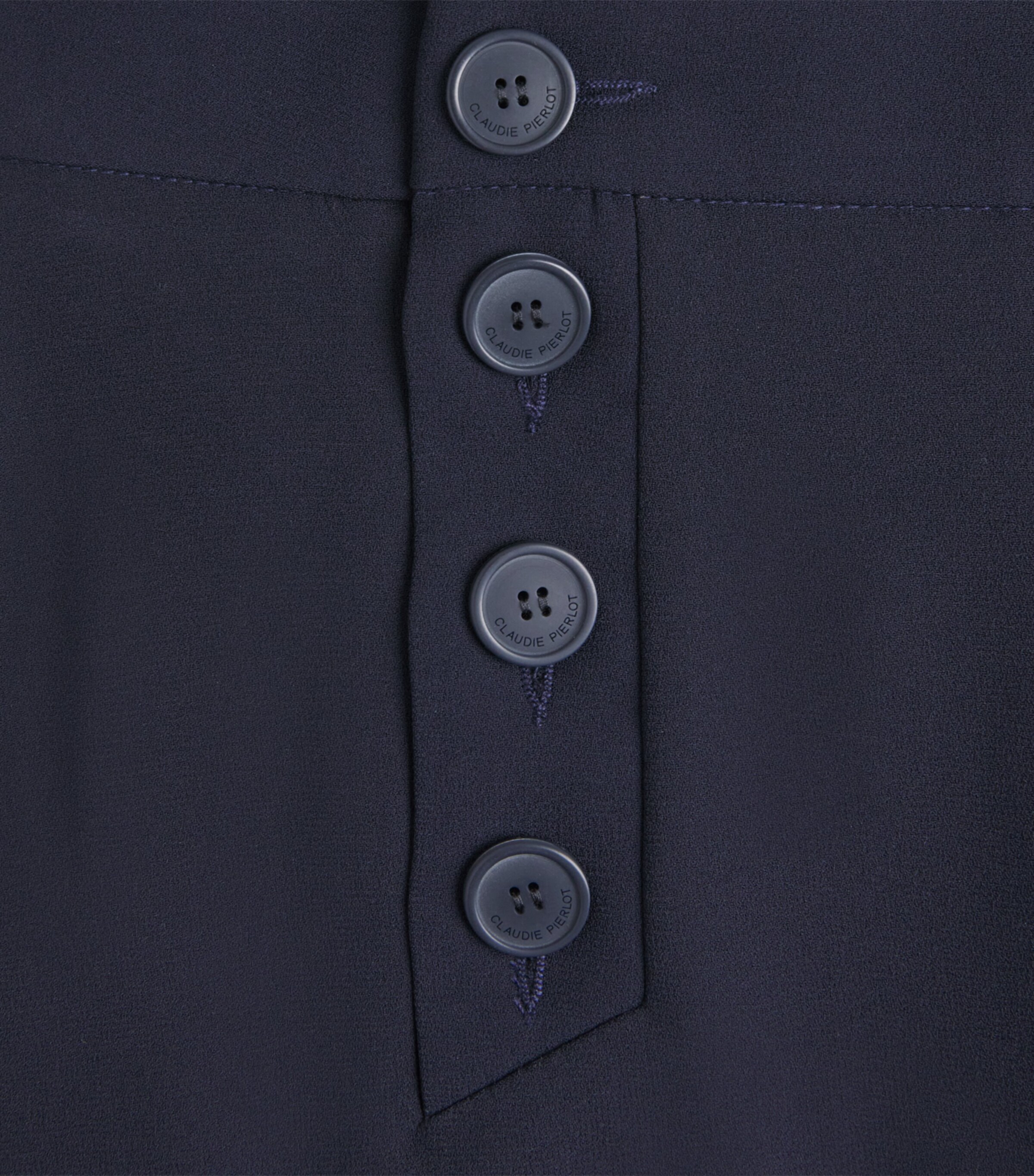 Claudie Pierlot Womens Sailor Wide-Leg Trousers Navy Image 6