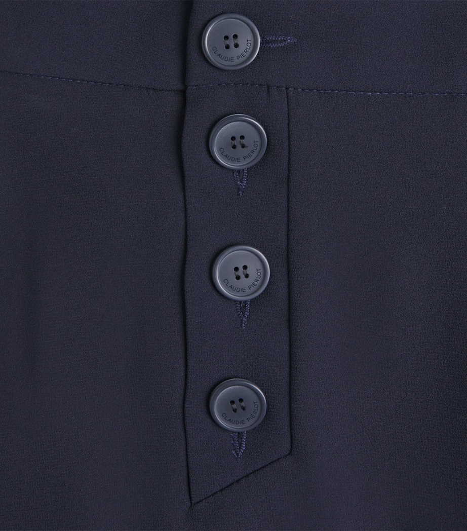 Claudie Pierlot Womens Sailor Wide-Leg Trousers Navy Image 6