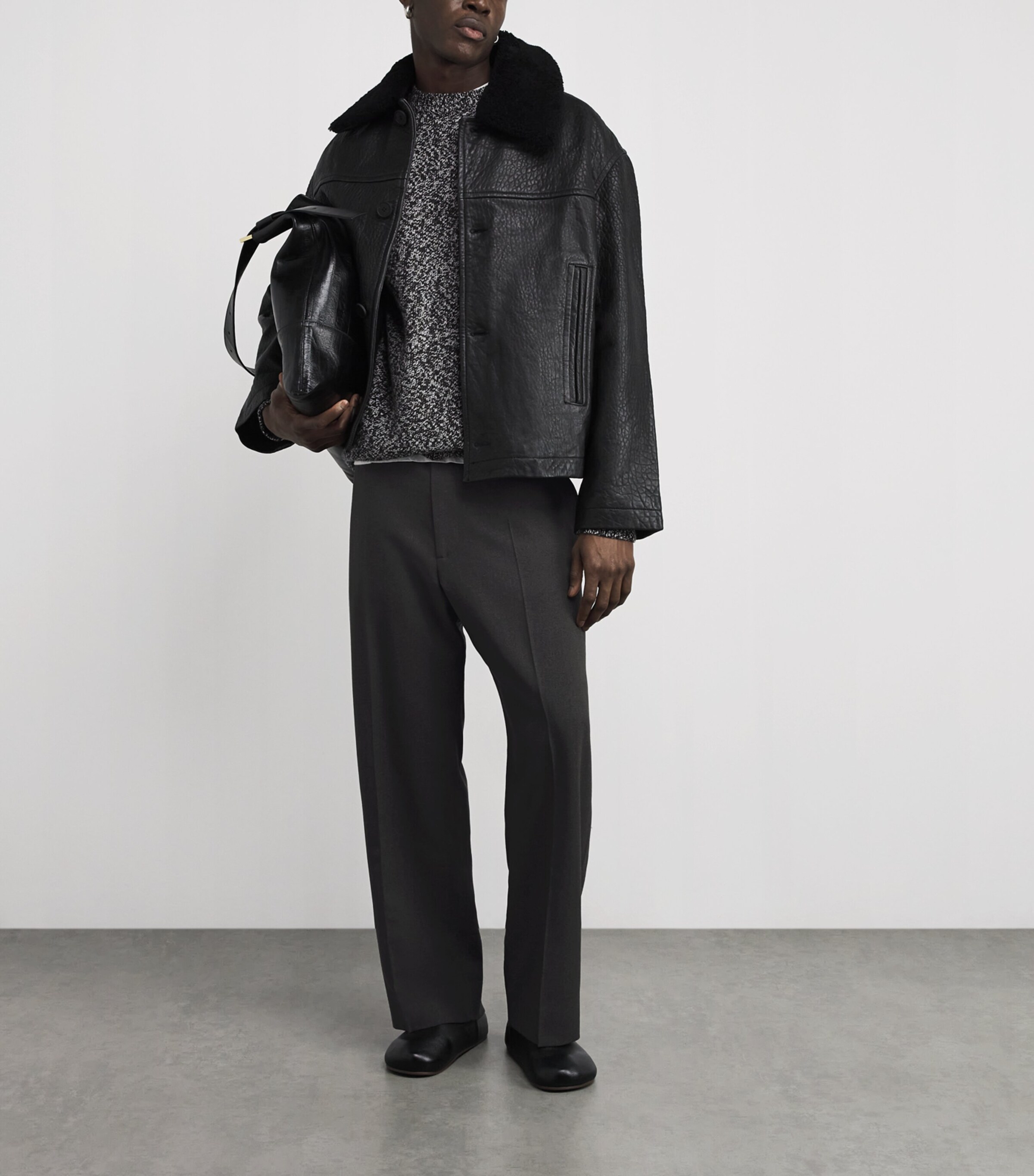 Wool-Blend Ester Straight Trousers KELP Image 2