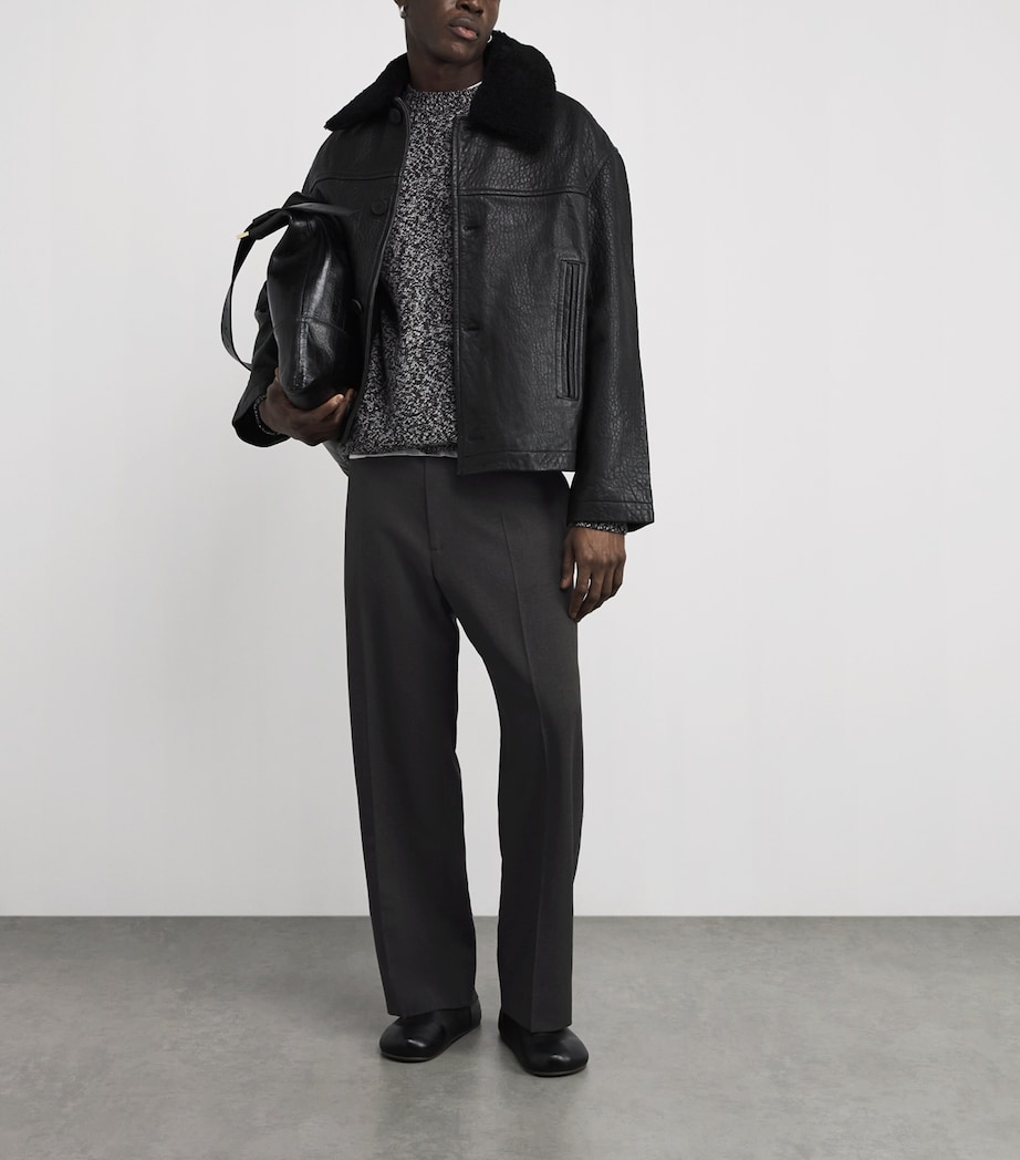 Wool-Blend Ester Straight Trousers KELP Image 2