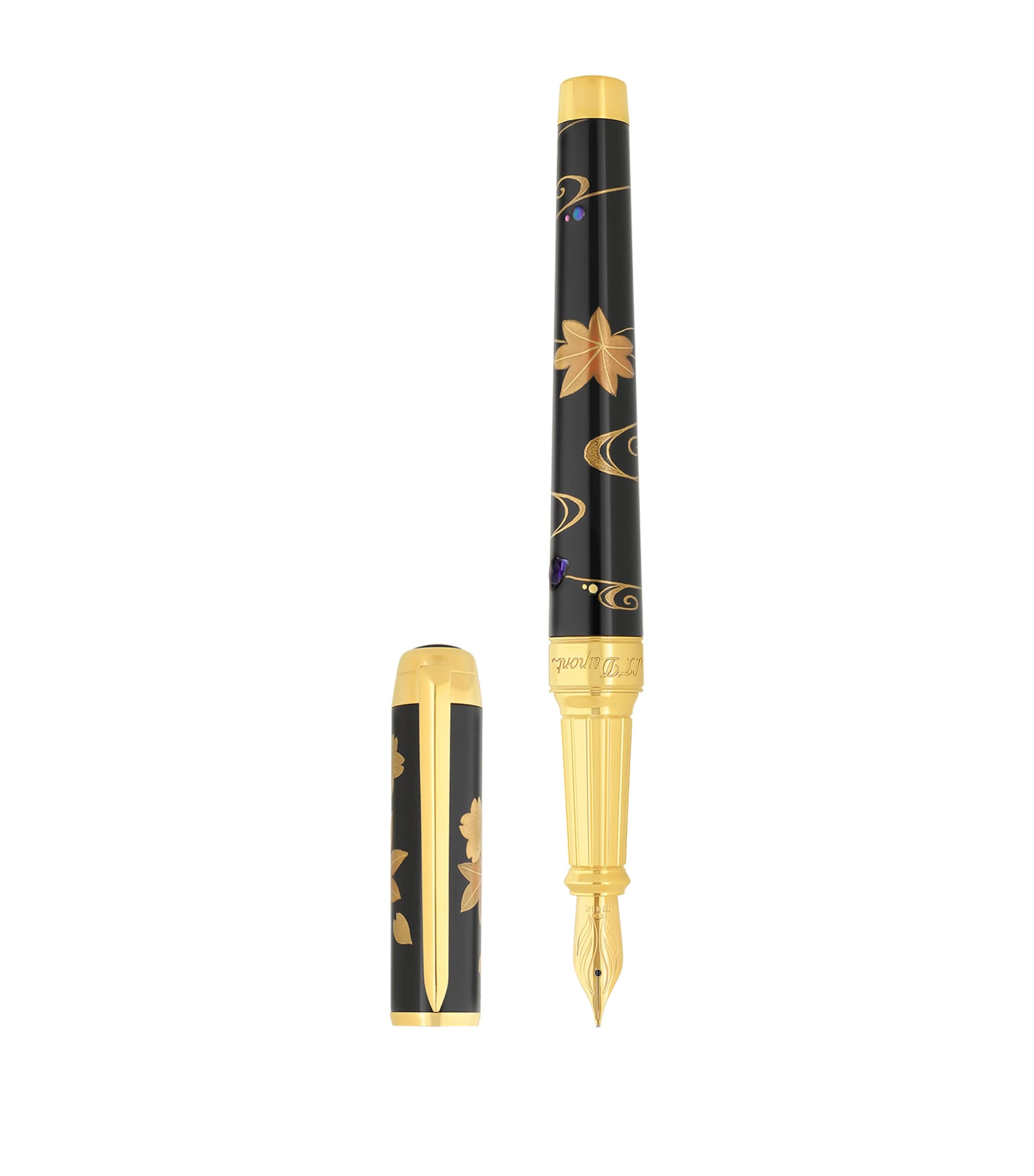 S.T. Dupont Maki-e Line D Eternity Ryusui Shunju Fountain Pen XL Bronze Brown & Gold Image 3