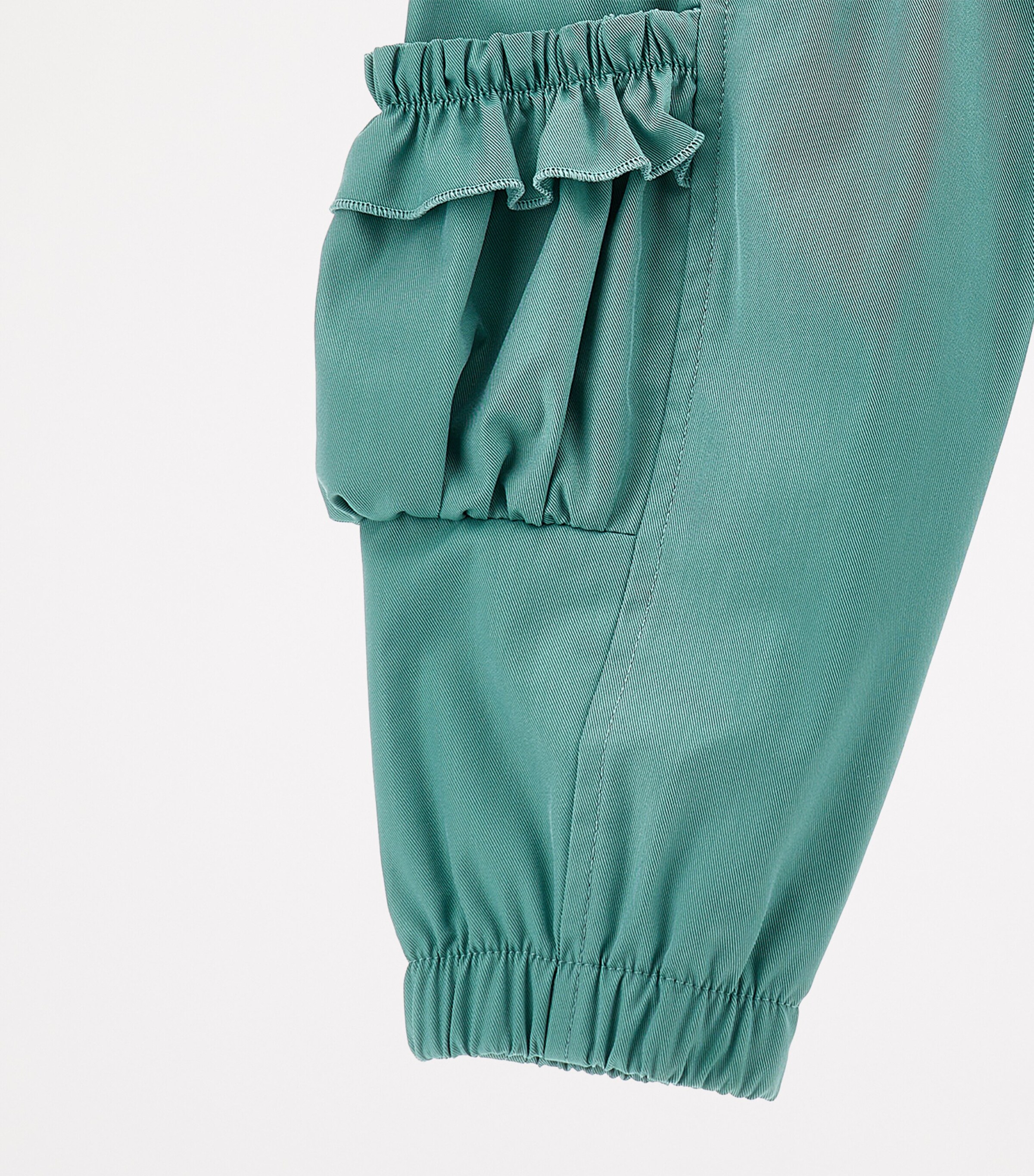Cotton-Blend Frilled Sweatpants (3-36 Months) VERDE SALVIA Image 4