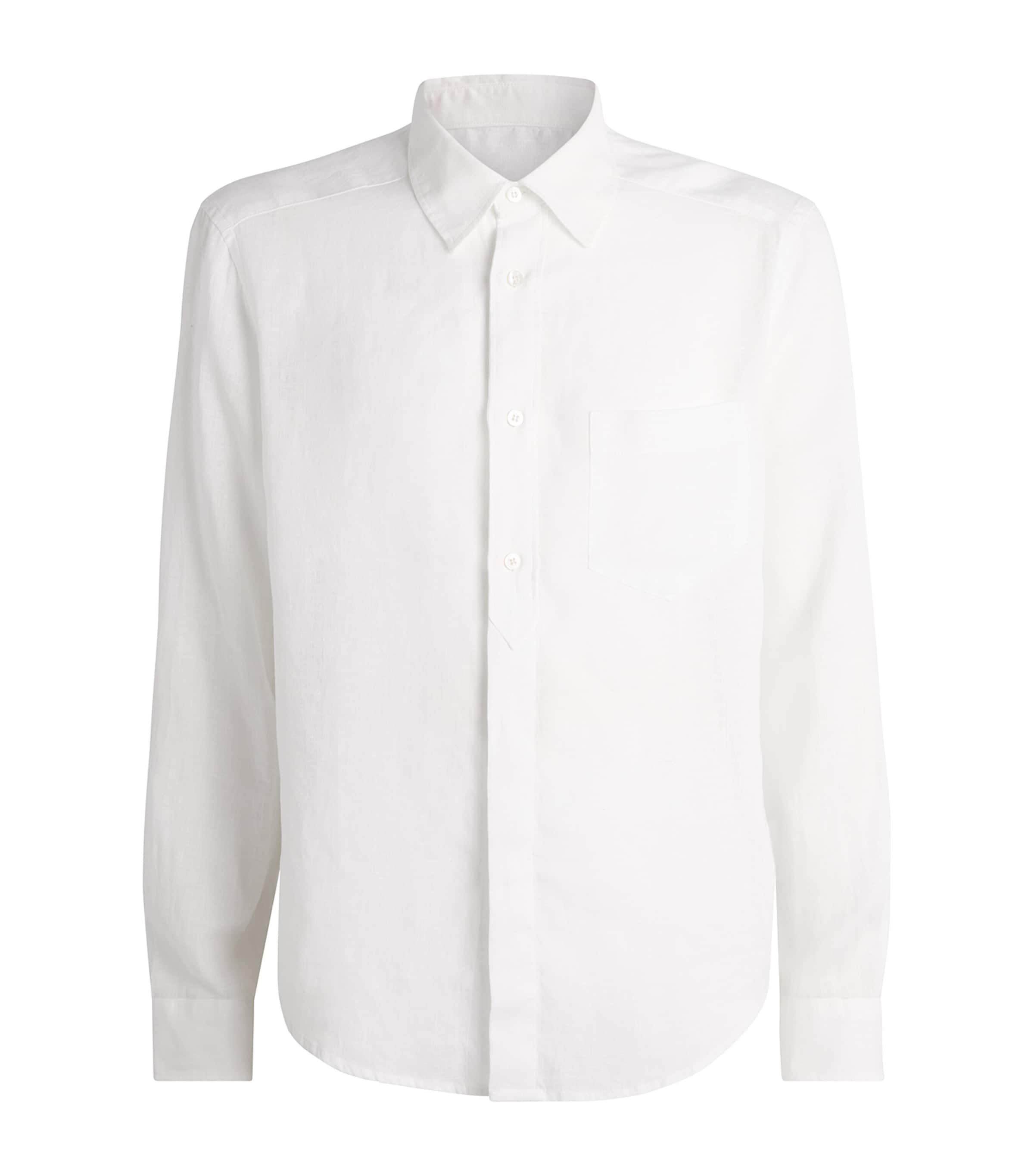 JACOB COHËN Mens Linen Long-Sleeve Shirt Optical White Image 1