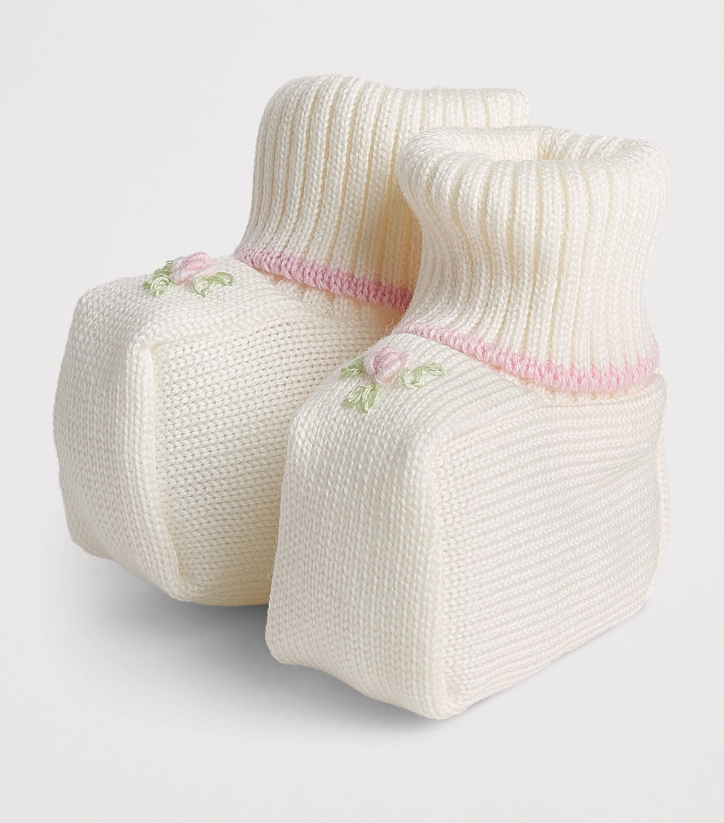 Bimbalo Wool Embroidered Booties Off White Image 2