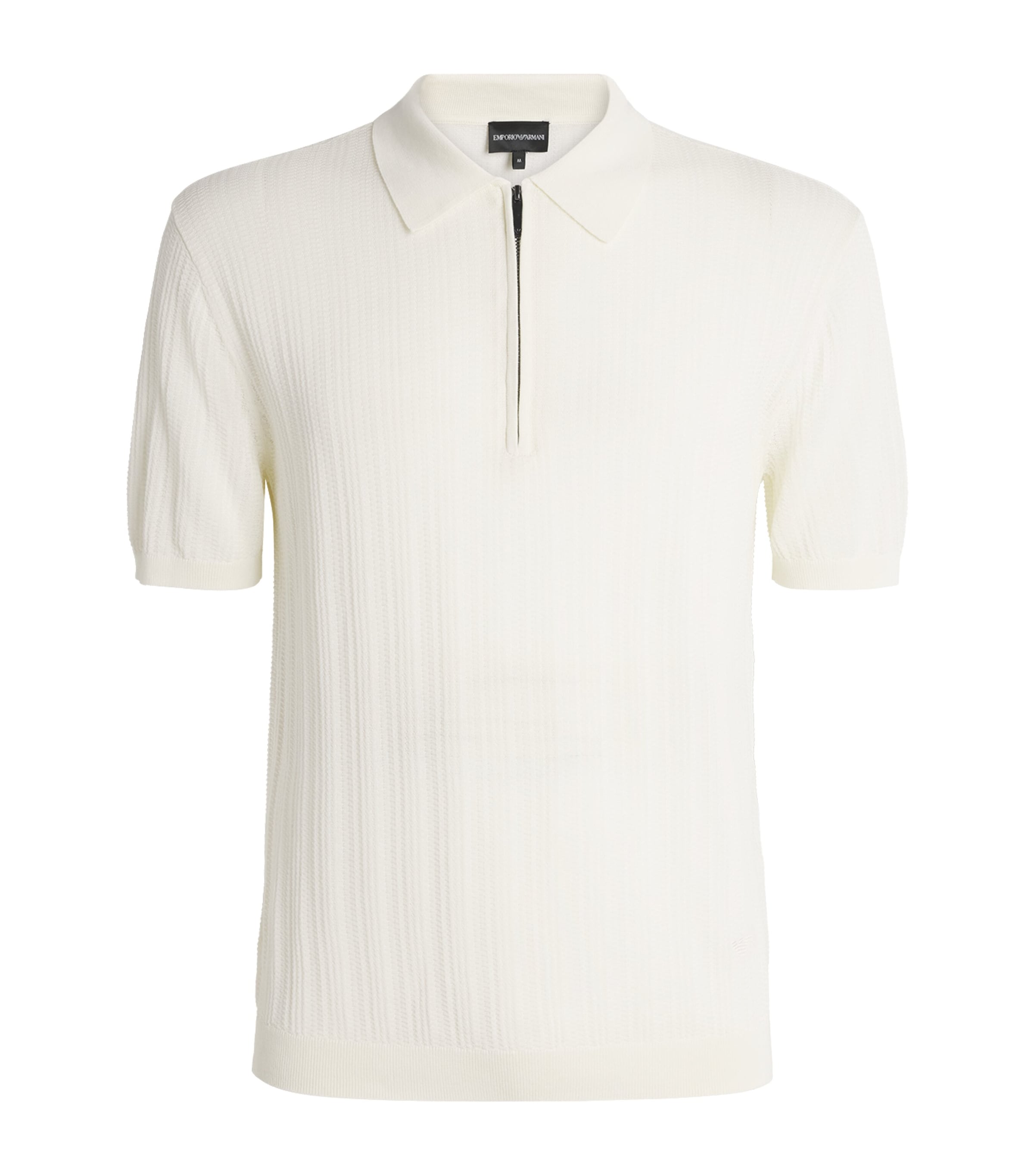 トップス 80's Emporio Armani : Cotton Knit Polo Emporio Armani White Cotton Quarter-Zip Polo T-Shirt | Harrods US
