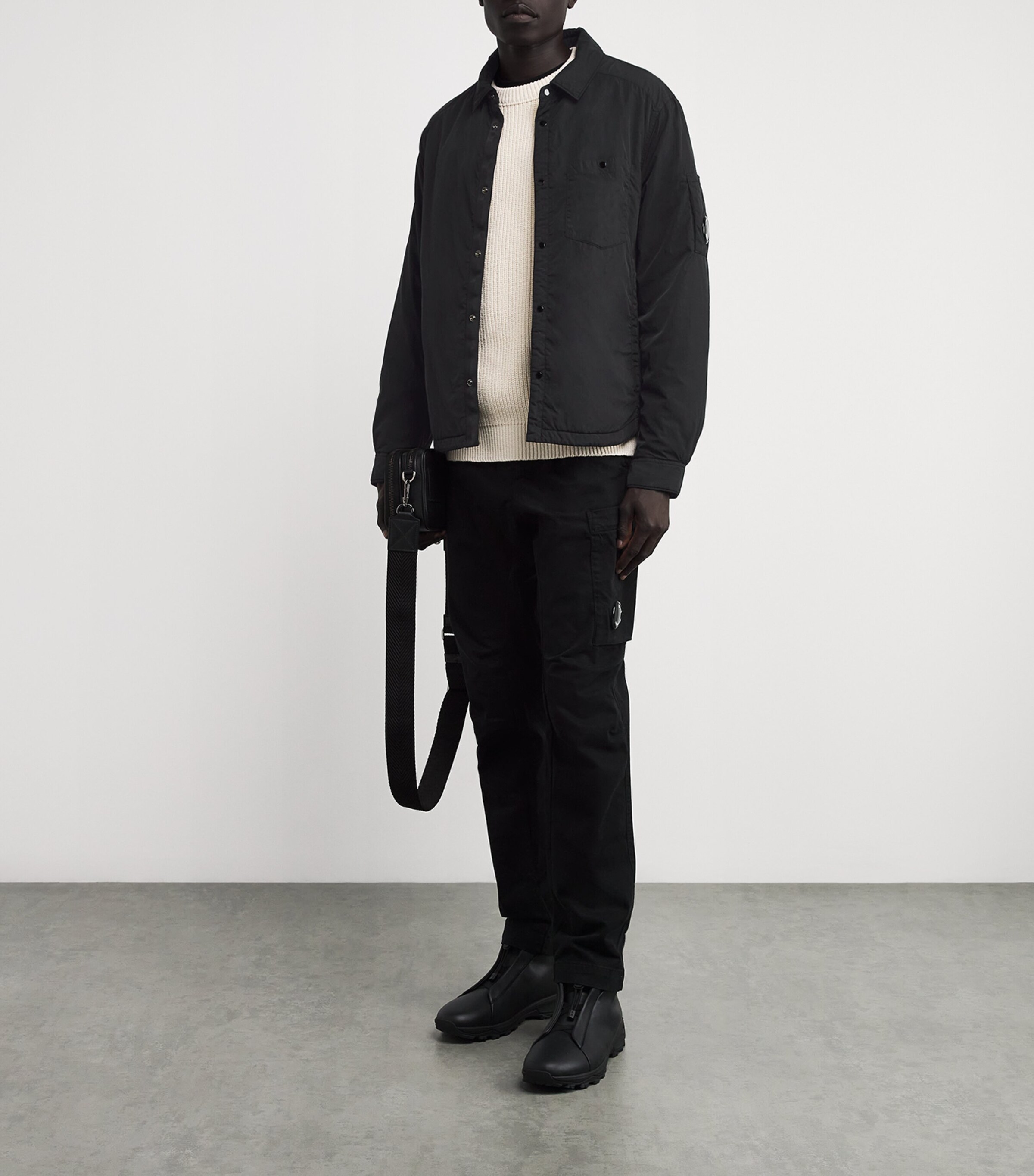 C.P. Company Mens Padded Overshirt Black Image 2