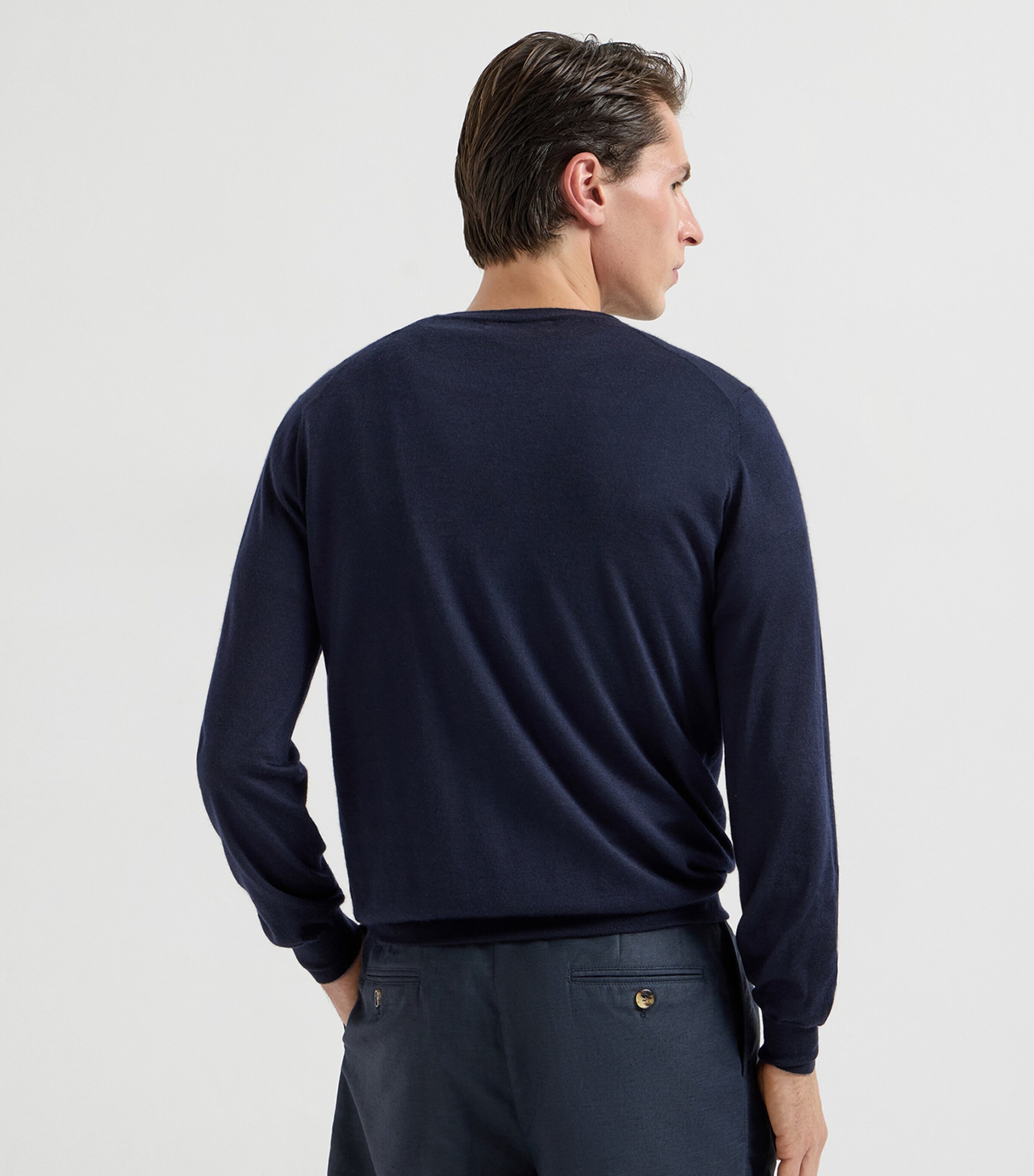Brunello Cucinelli Mens Cashmere-Silk Crew-Neck Sweater Image 5