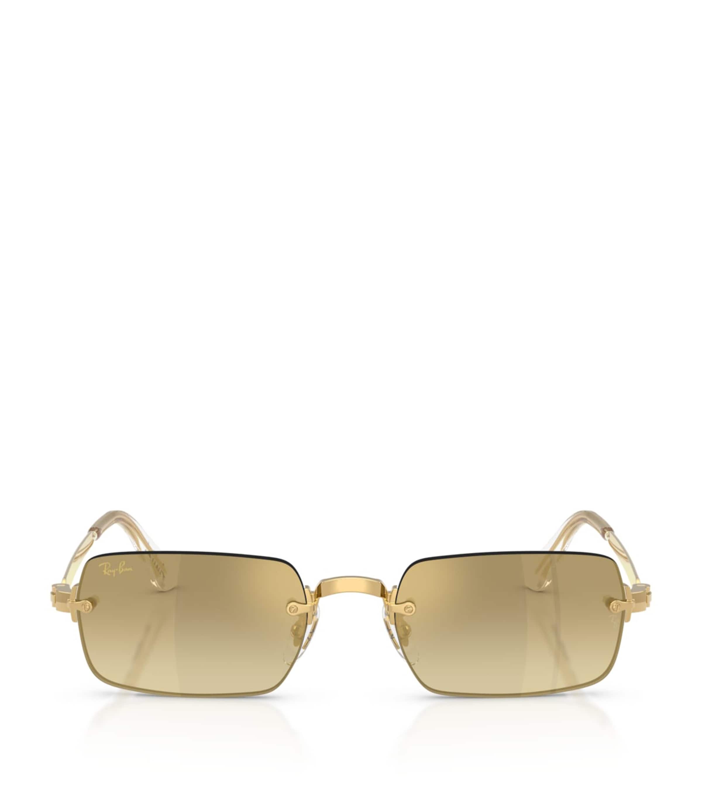 Ray-Ban By A$AP Rocky Rectangle Sunglasses Gold Image 1