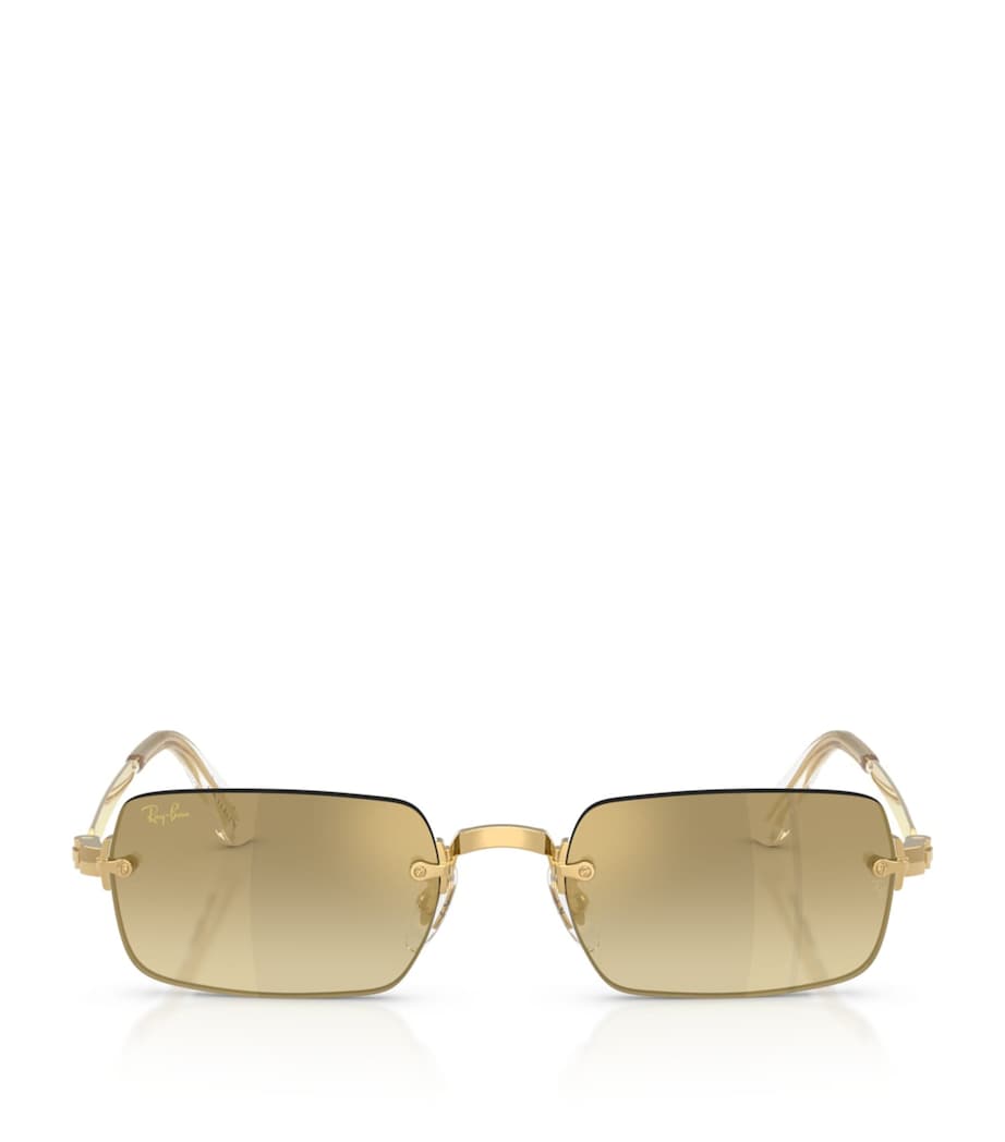 Ray-Ban By A$AP Rocky Rectangle Sunglasses Gold Image 1