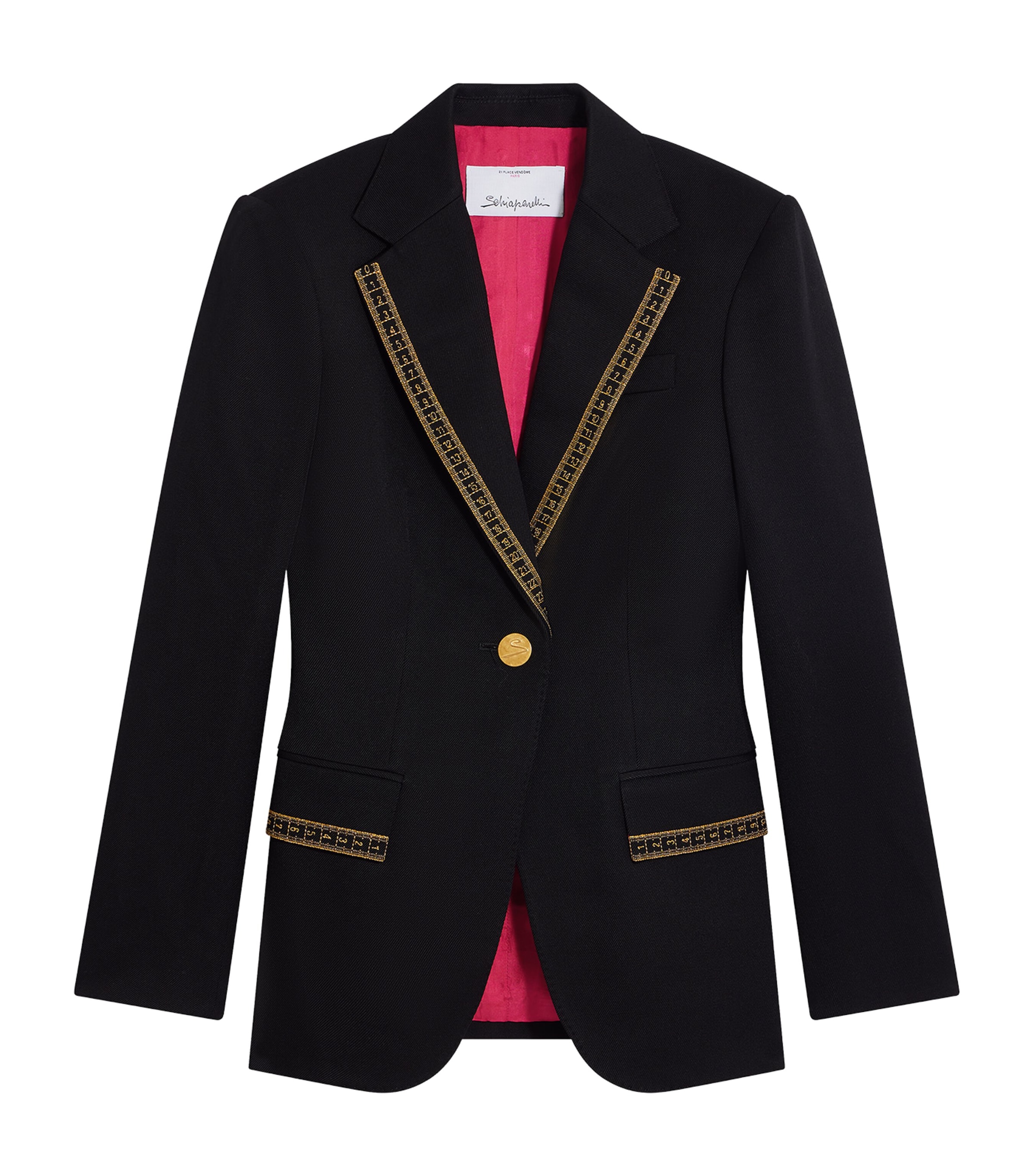 Schiaparelli Womens Wool Measuring Tape Jacket Black Image 1