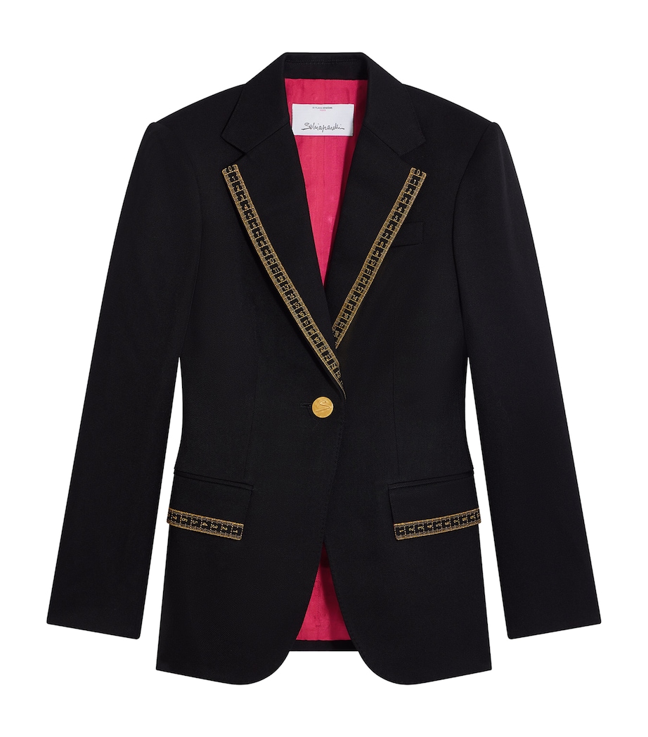 Schiaparelli Womens Wool Measuring Tape Jacket Black Image 1