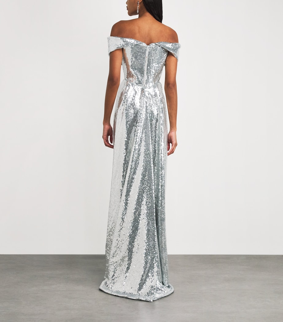 Sequin-Embellished Nova Cocotte Gown MINT Image 3
