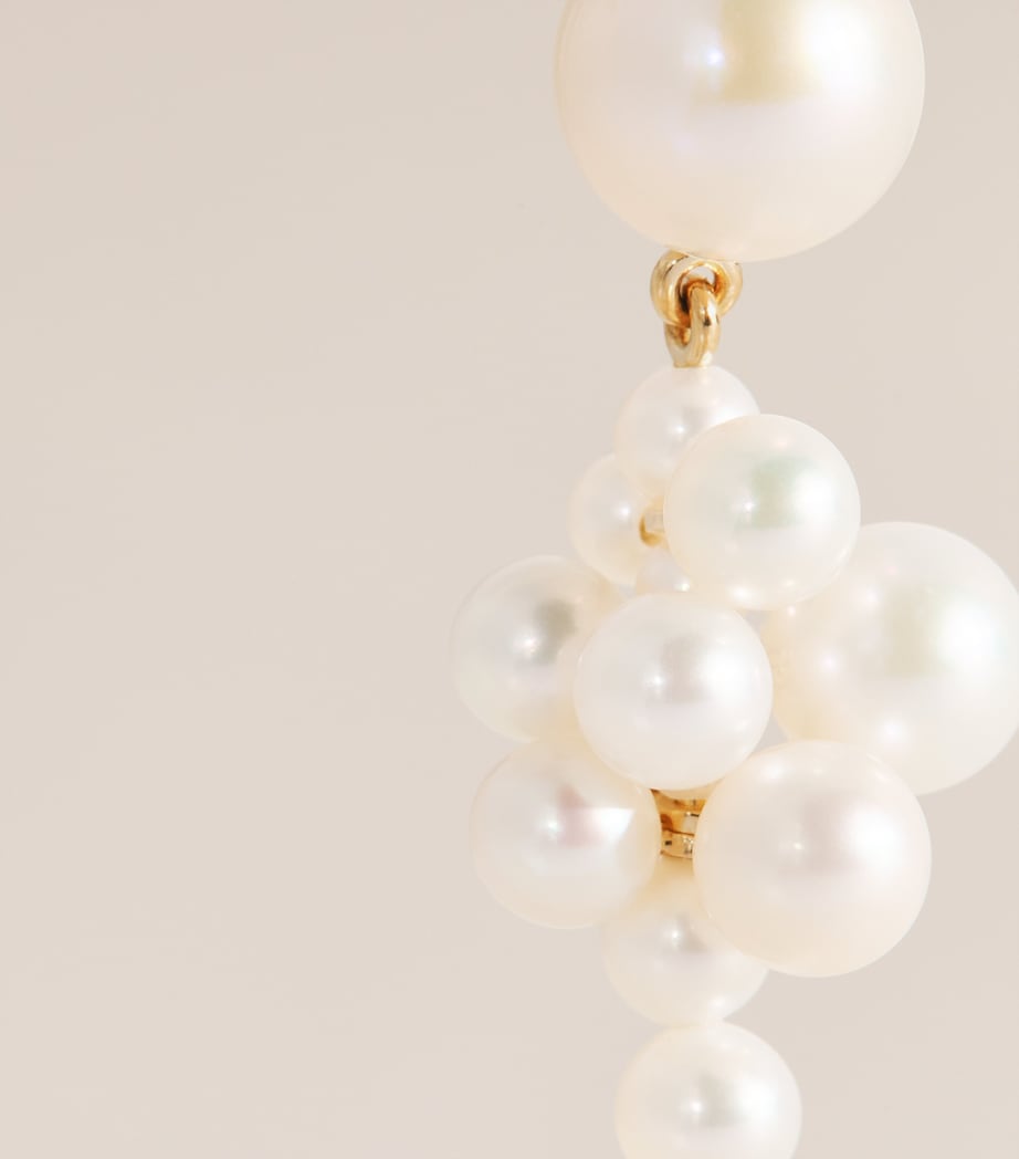 Sophie Bille Brahe Yellow Gold and Pearl Colonna Botticelli Drop Earrings Yellow Gold Image 5
