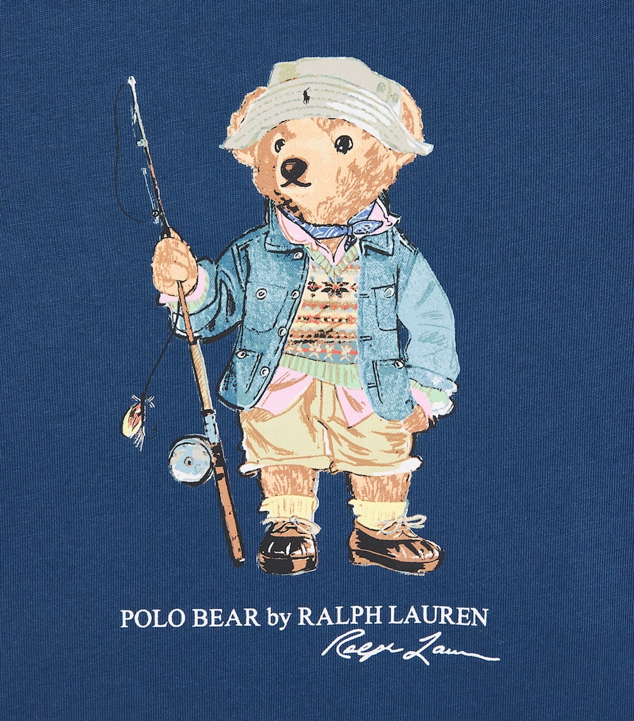 Ralph Lauren Kids Cotton Polo Bear Playsuit (3-12 Months) Old Royal Image 3