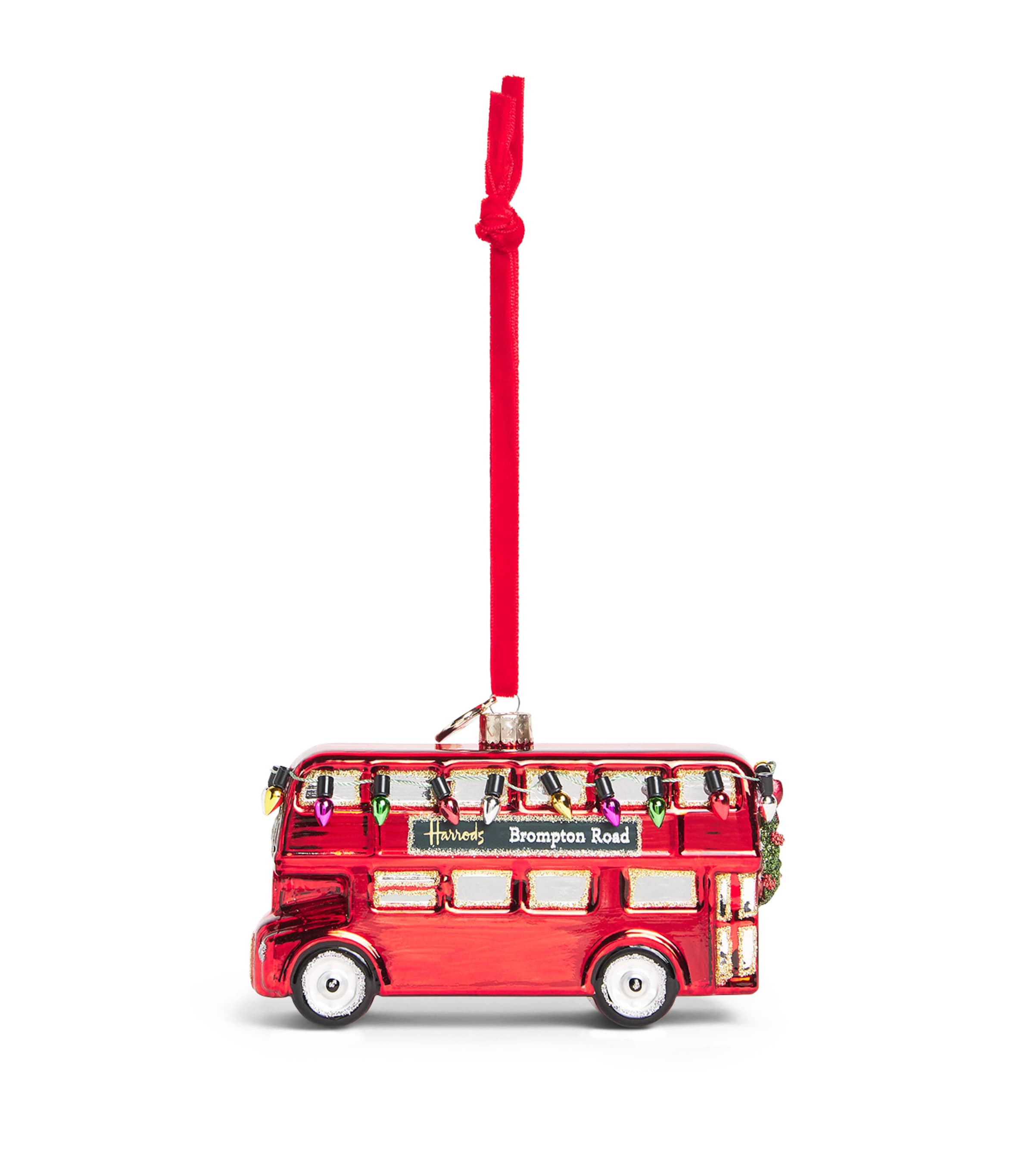 Harrods London Bus with Lights Tree Decoration Red Image 1
