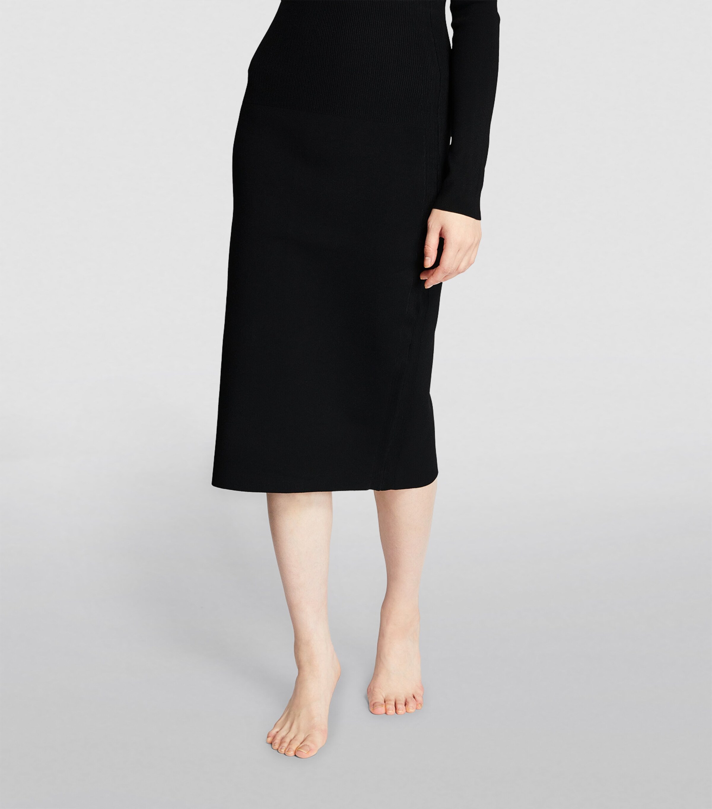Victoria Beckham Womens VB Body Midi Skirt Black Image 3