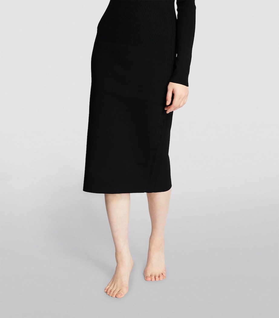 Victoria Beckham Womens VB Body Midi Skirt Black Image 3