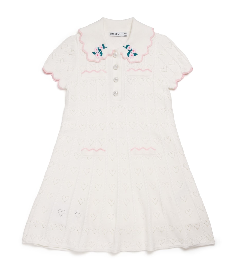 Pointelle Knitted Heart Dress (3-12 Years) CREAM Image 1