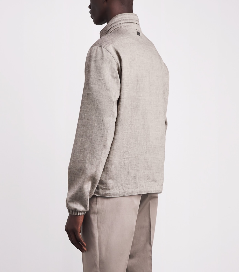 Linen-Blend and Nylon Reversible Jacket 036 NATURAL / BEIGE Image 4