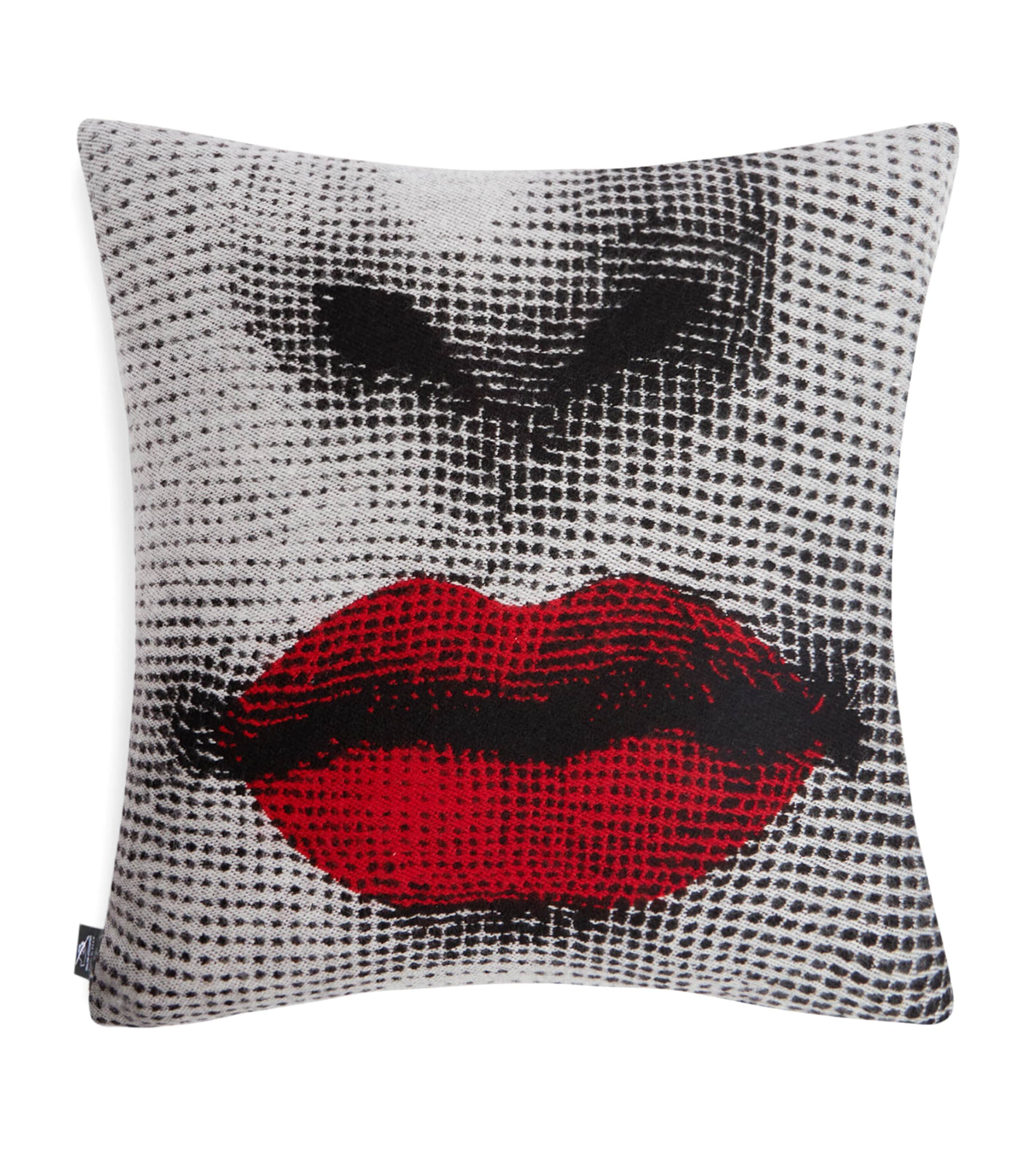 Fornasetti Kiss Cushion In Gray