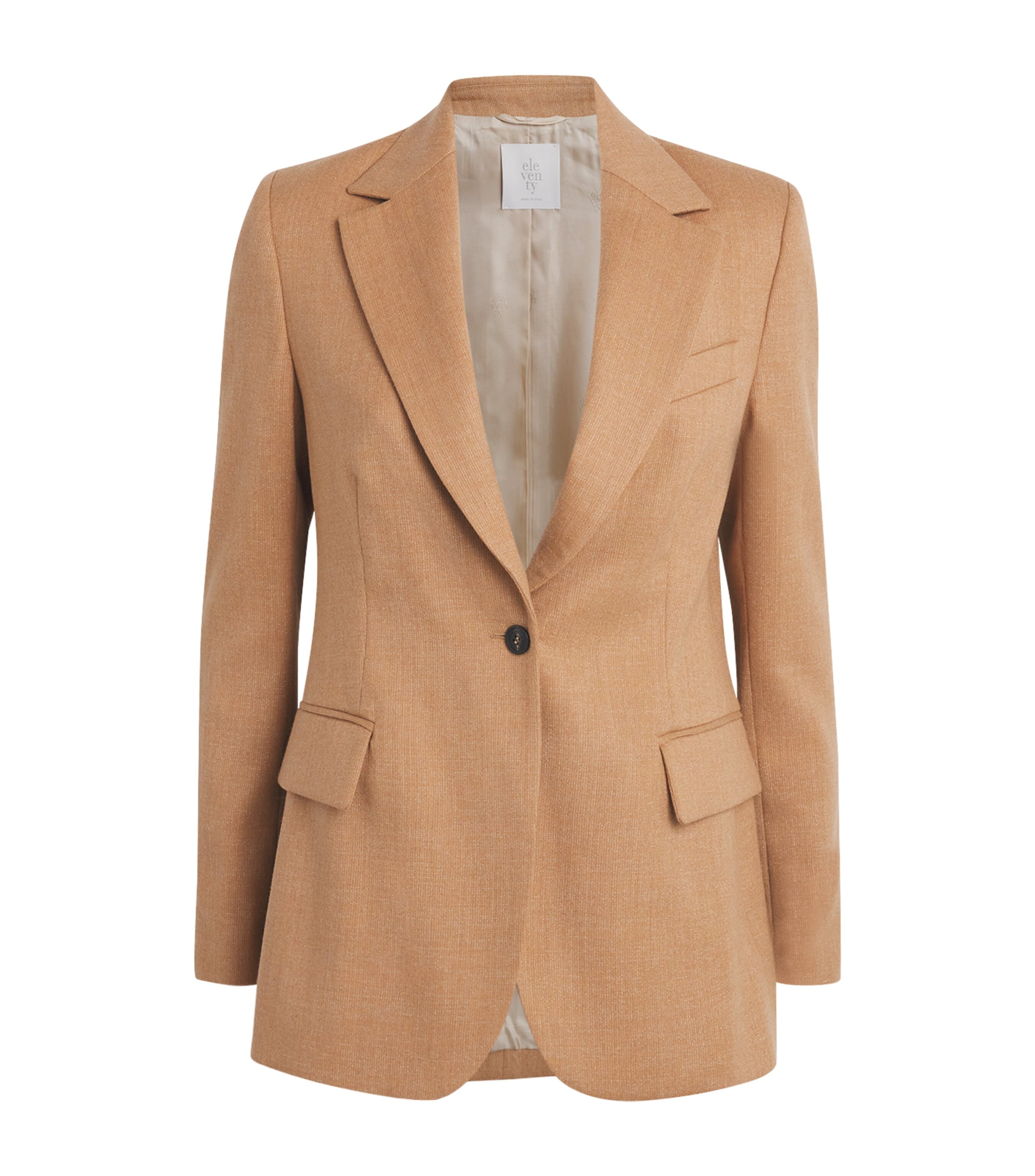 Eleventy Wool-blend Metallic Blazer In Neutral