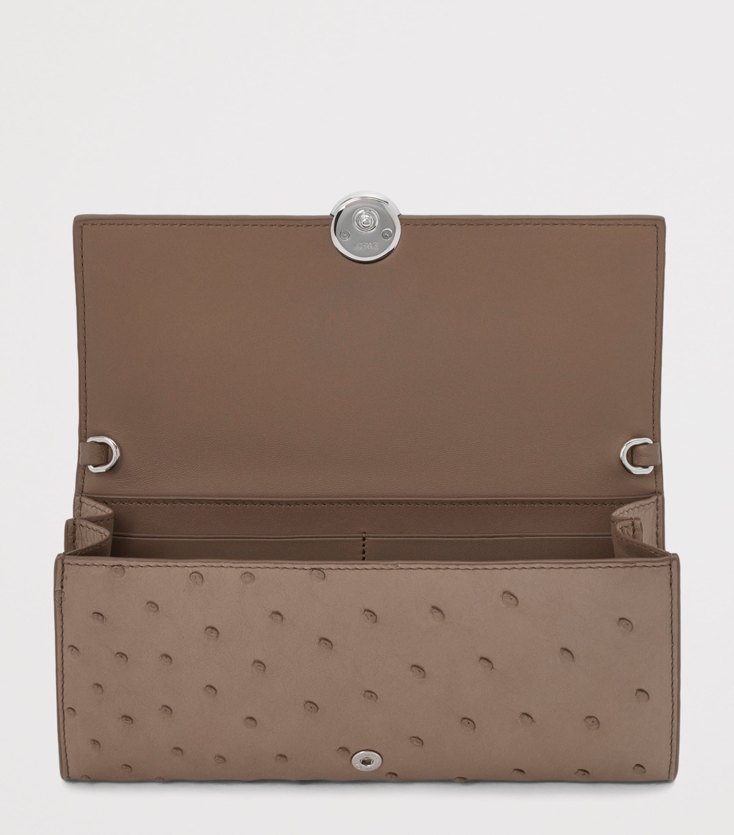 LOEWE Ostrich Leather Pebble Continental Wallet Dark Taupe Image 2