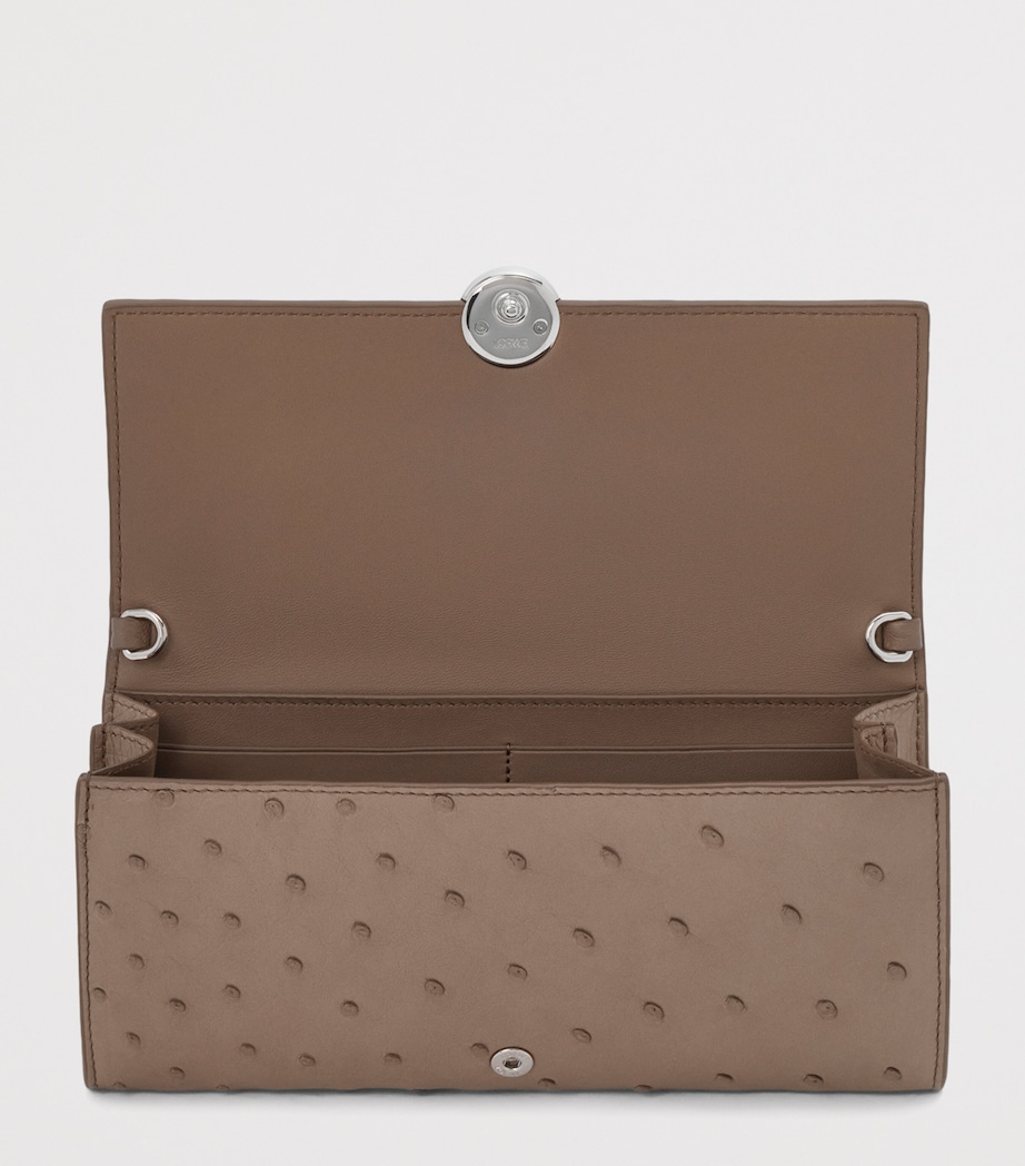 LOEWE Ostrich Leather Pebble Continental Wallet Dark Taupe Image 2