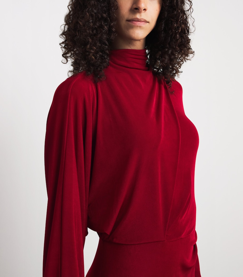 CAMILLA AND MARC Womens Draped Ravine Midi Dress Cherry Image 5