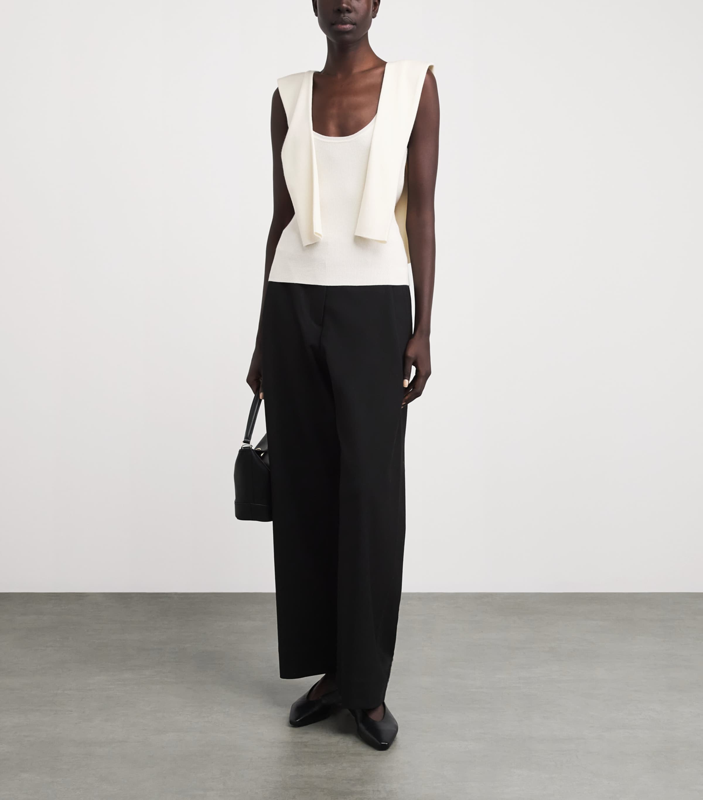 Almada Label Womens Wool-Silk-Cashmere Indy Tank Top Cream Image 2