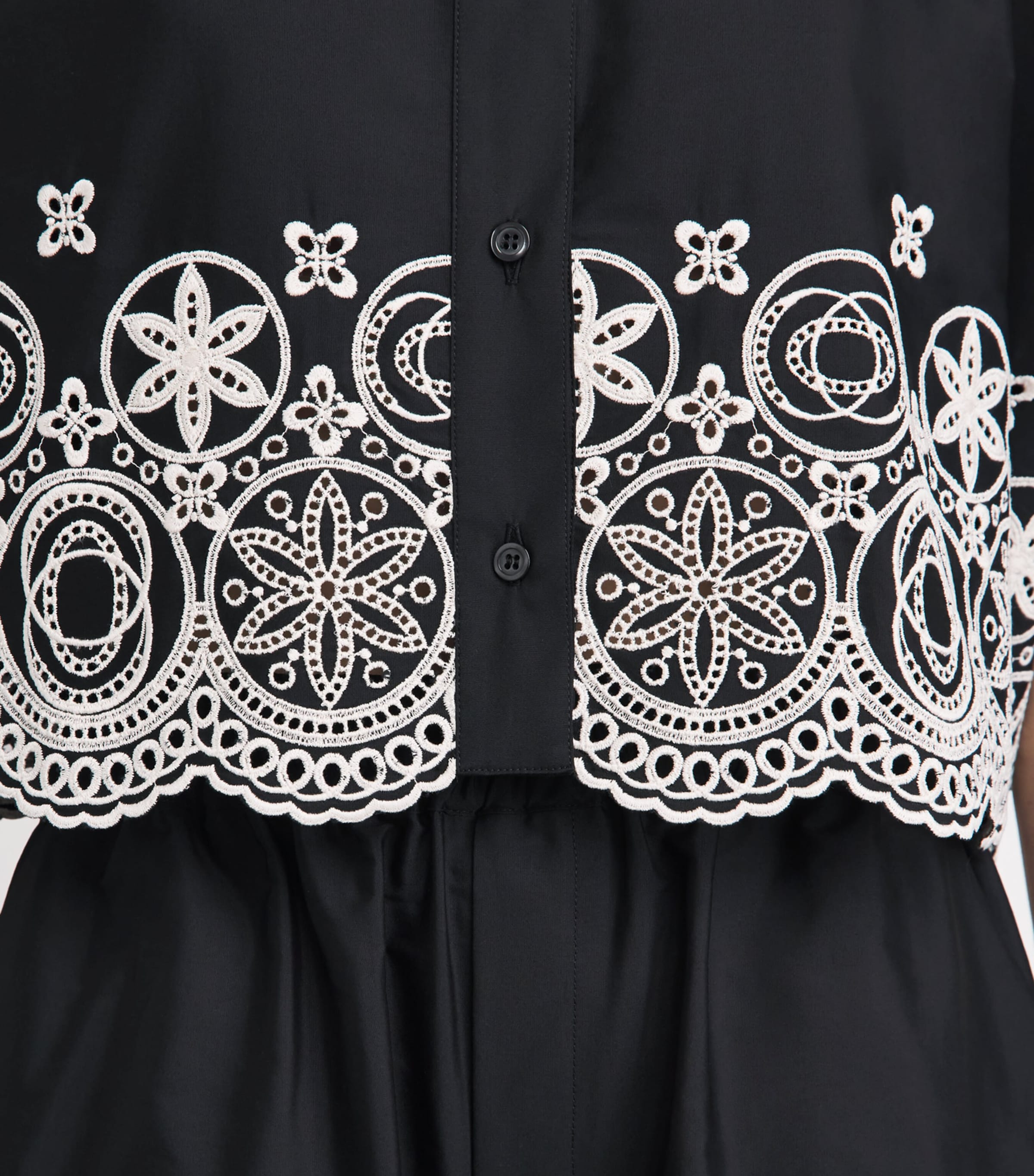 La Doublej Womens Cotton Embroidered Cropped Shirt Sangall Image 3